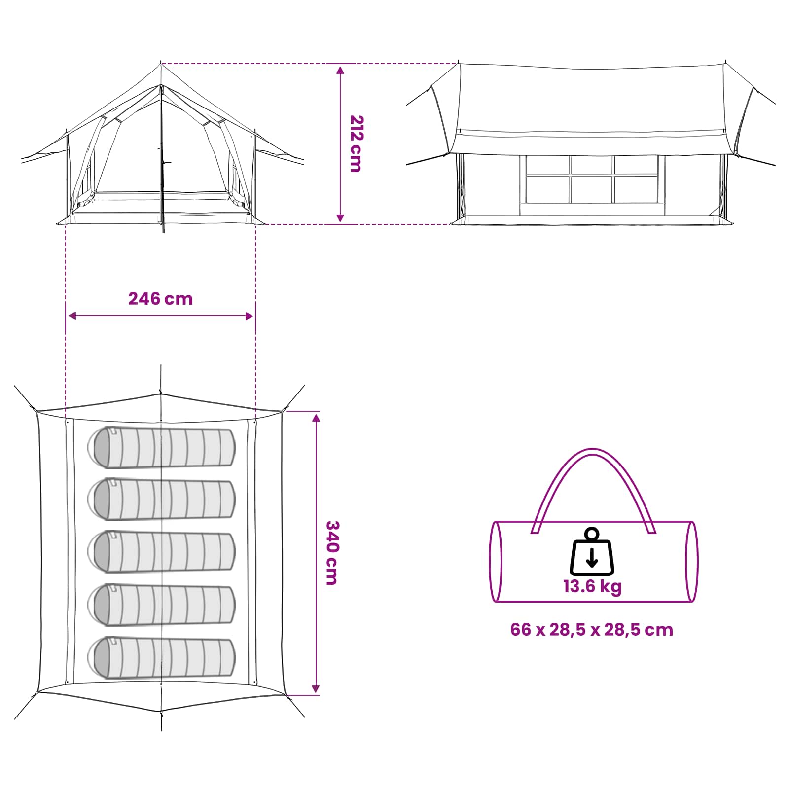 Huisje Tent Crèmekleurig 340 x 246 x 210 cm Polykatoen is nu te koop bij PeponiXL, paradijselijk wonen!