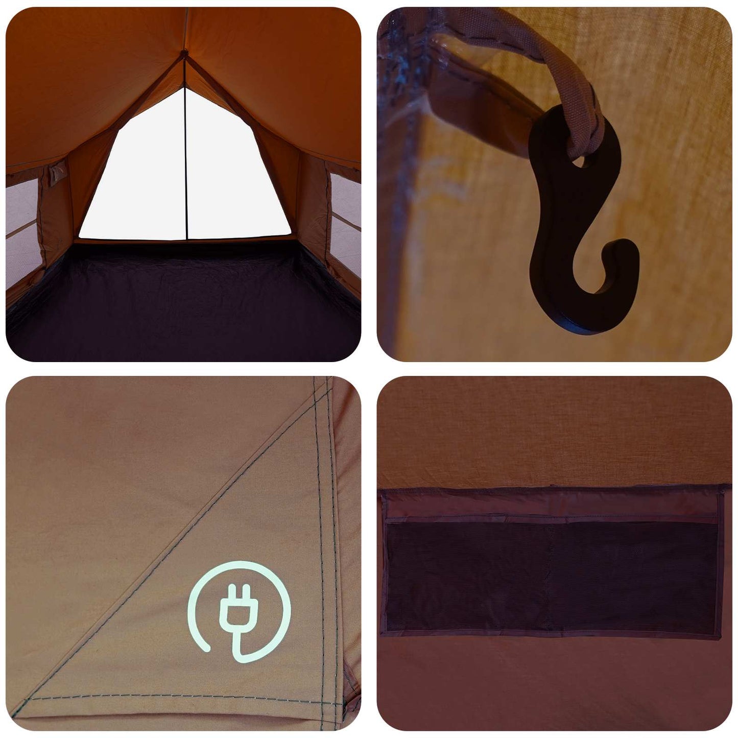Huisje Tent Bruin 340 x 246 x 210 cm Polykatoen is nu te koop bij PeponiXL, paradijselijk wonen!