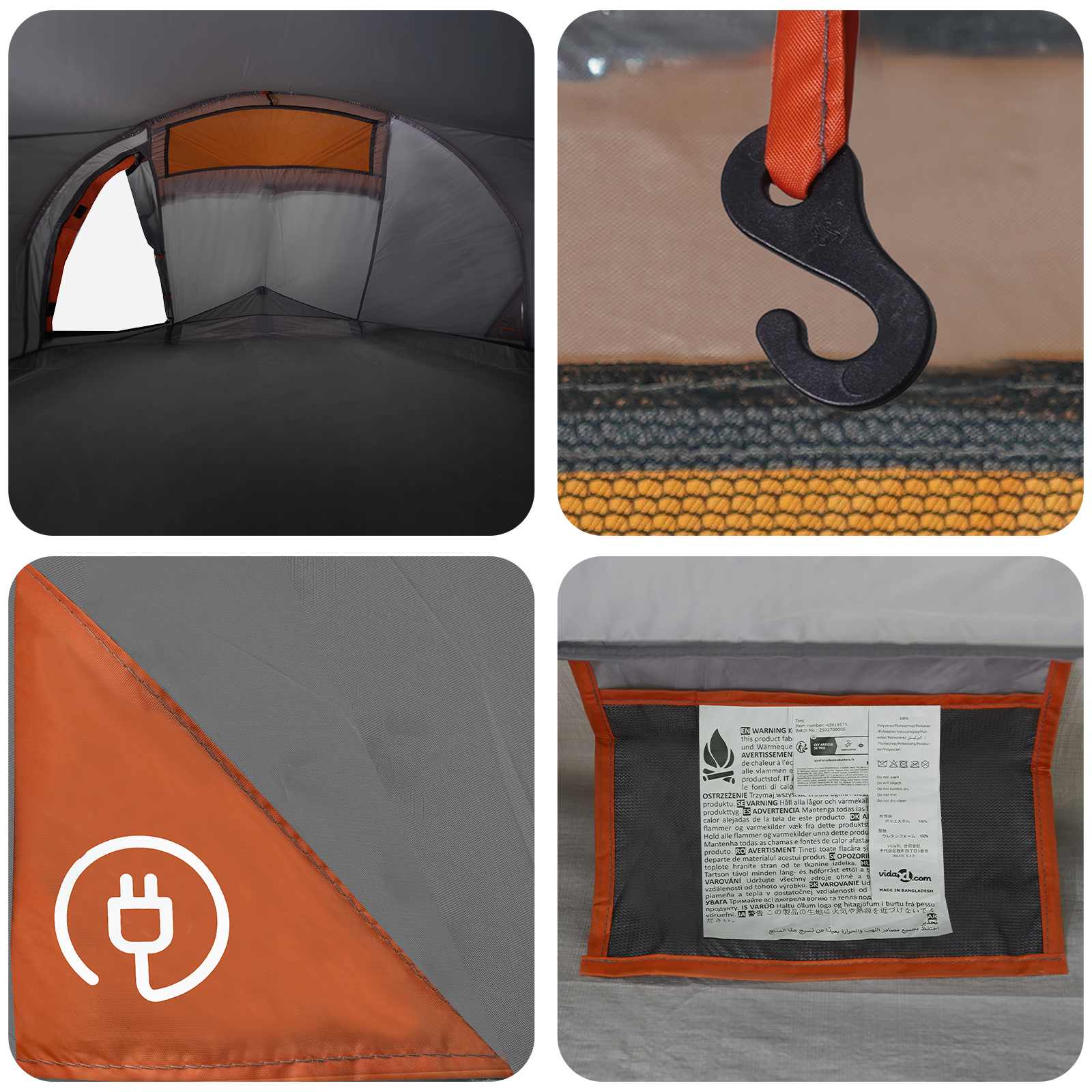 Backpacking Tent Grijs en Oranje 2-persoons is nu te koop bij PeponiXL, paradijselijk wonen!