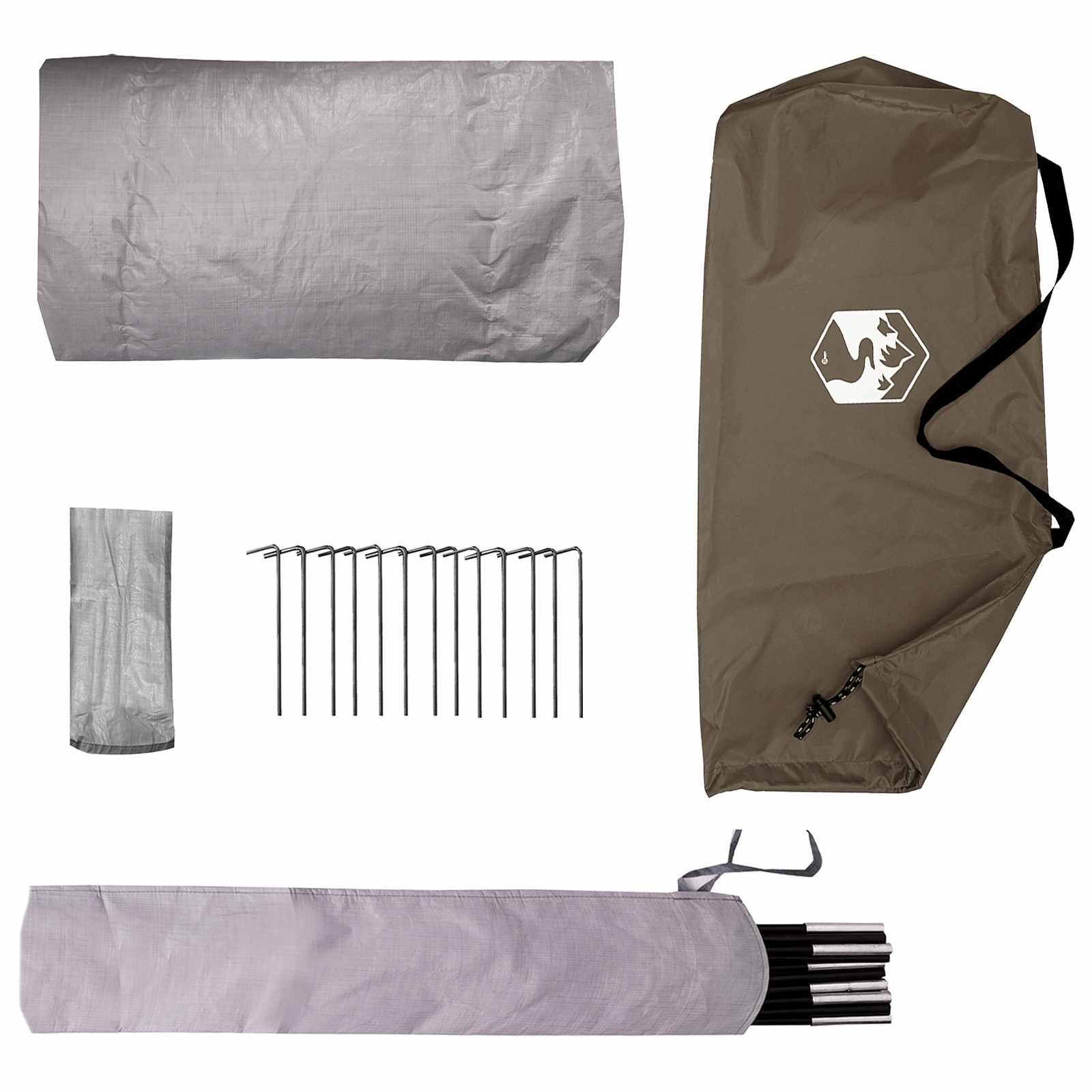 Backpacking Tent Bruin en Grijs 4-persoons is nu te koop bij PeponiXL, paradijselijk wonen!