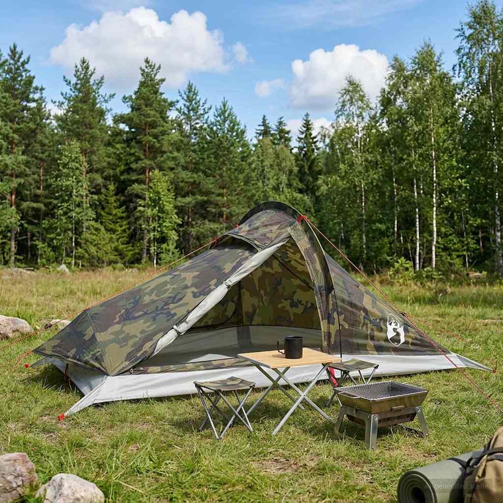 Backpacking Tent Camouflage 4-persoons is nu te koop bij PeponiXL, paradijselijk wonen!