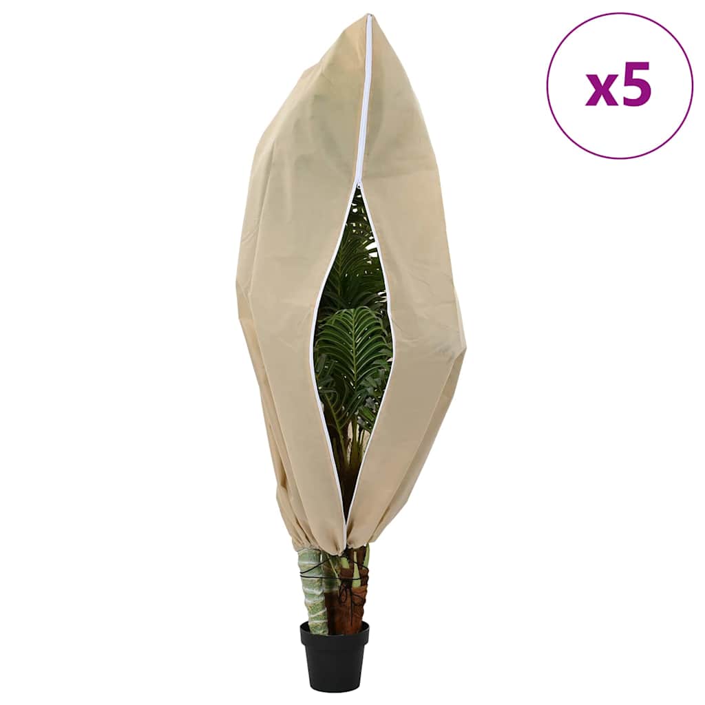 Vorstbescherming Plantenfleece Covers 5 pcs Beige 1,55 x 1 m is nu te koop bij PeponiXL, paradijselijk wonen!