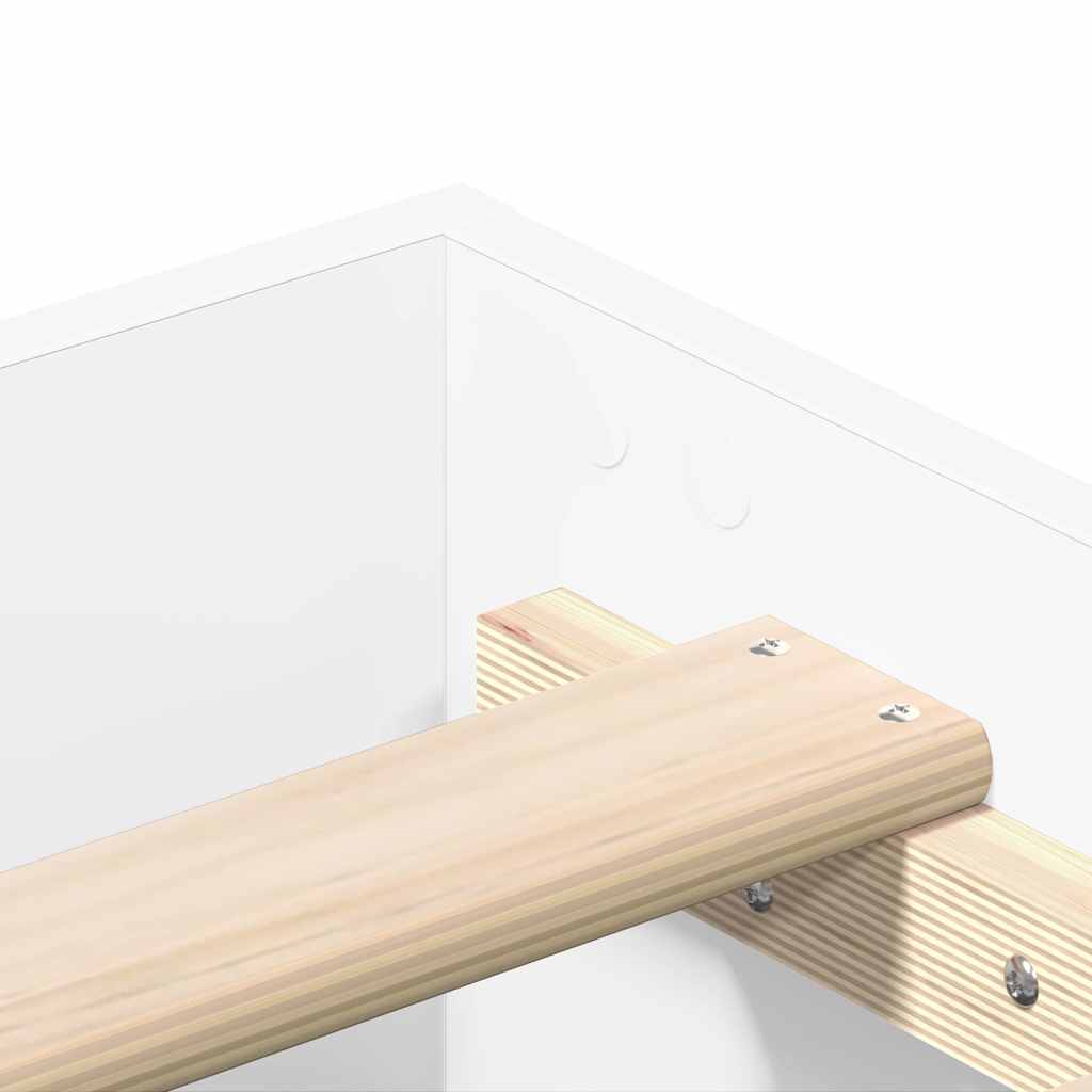 Bedframe Wit 137 x 190 cm Bewerkt hout is nu te koop bij PeponiXL, paradijselijk wonen!