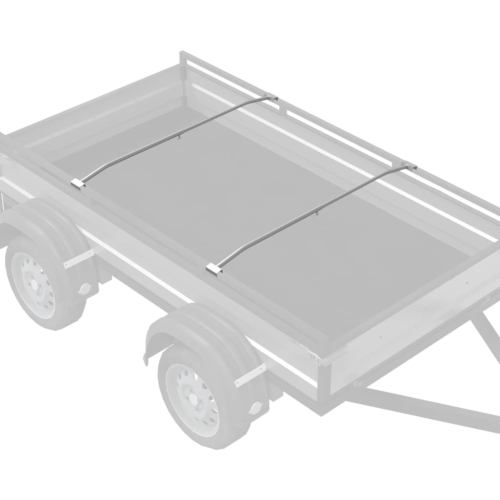 Zeildoekbevestiging voor aanhangwagens 2 st zilver 102-155 cm