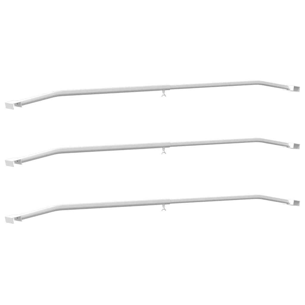 Zeildoekbevestiging voor aanhangwagens 3 st zilver 102-155 cm