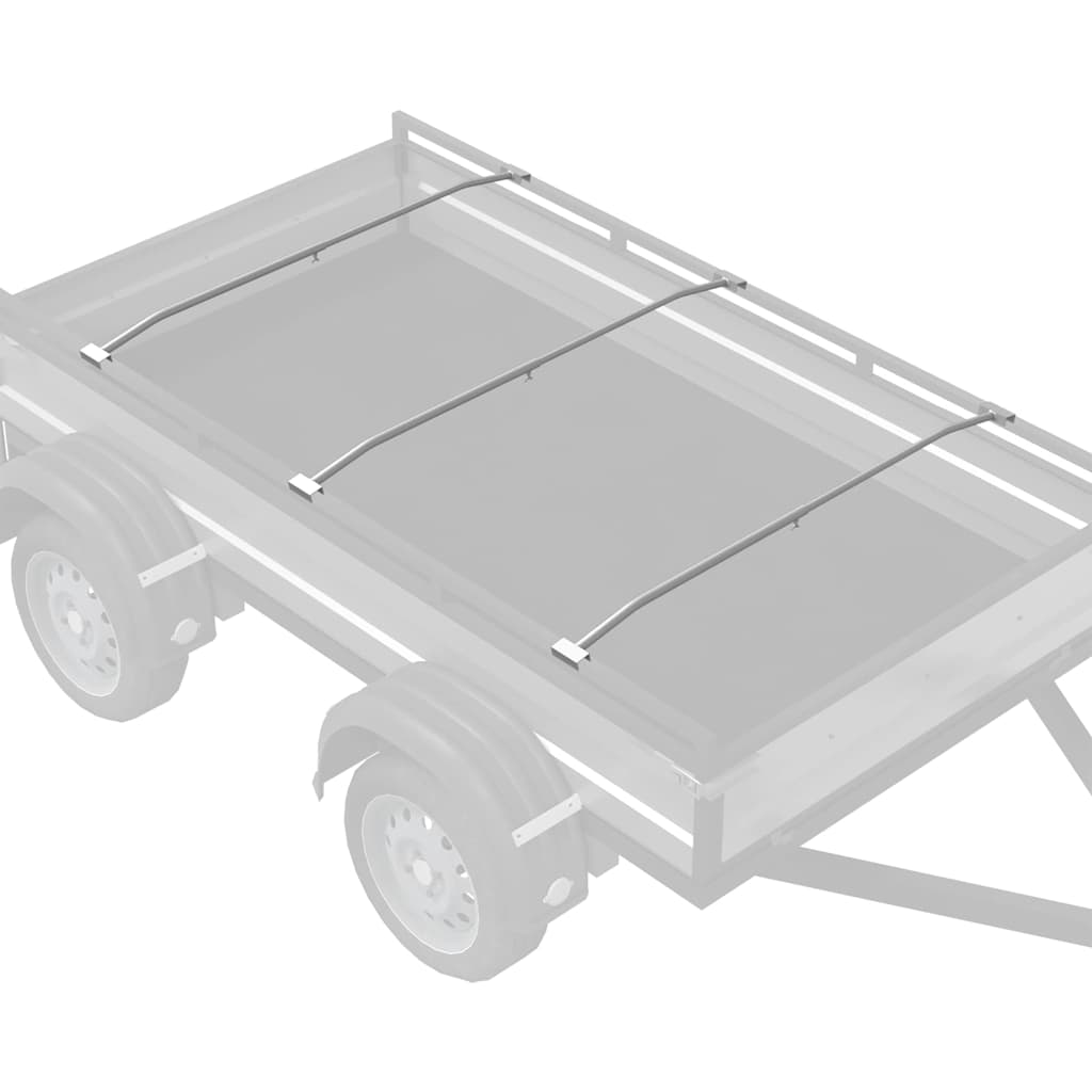Zeildoekbevestiging voor aanhangwagens 3 st zilver 102-155 cm