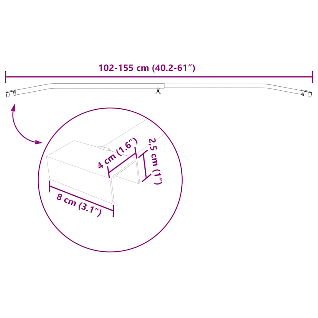 Zeildoekbevestiging voor aanhangwagens 3 st zilver 102-155 cm