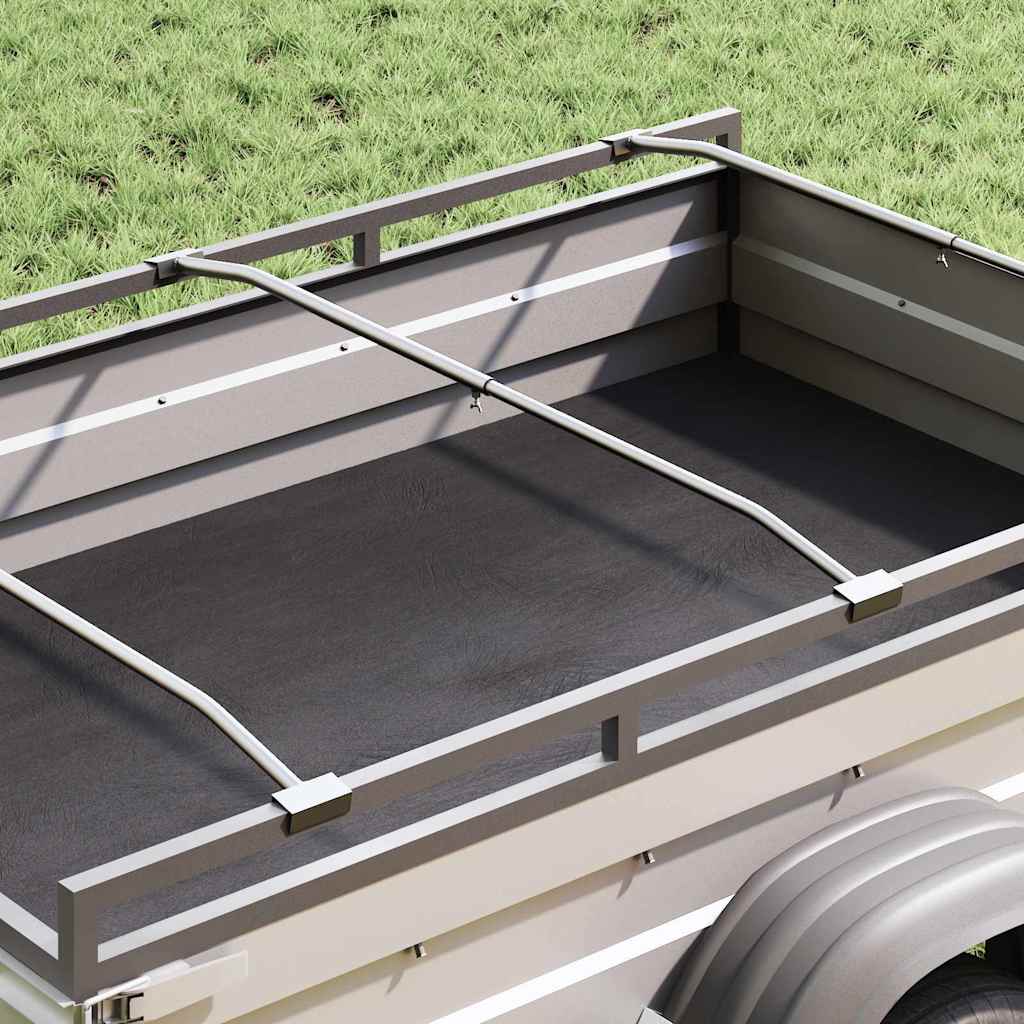 Zeildoekbevestiging voor aanhangwagens 4 st zilver 102-155 cm