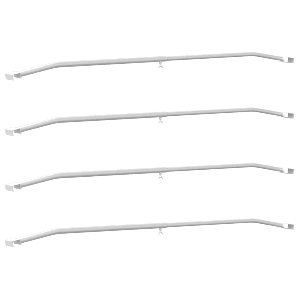 Zeildoekbevestiging voor aanhangwagens 4 st zilver 102-155 cm