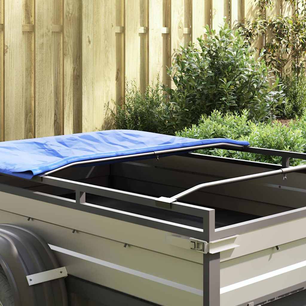 Zeildoekbevestiging voor aanhangwagens 2 st zilver 136-218 cm