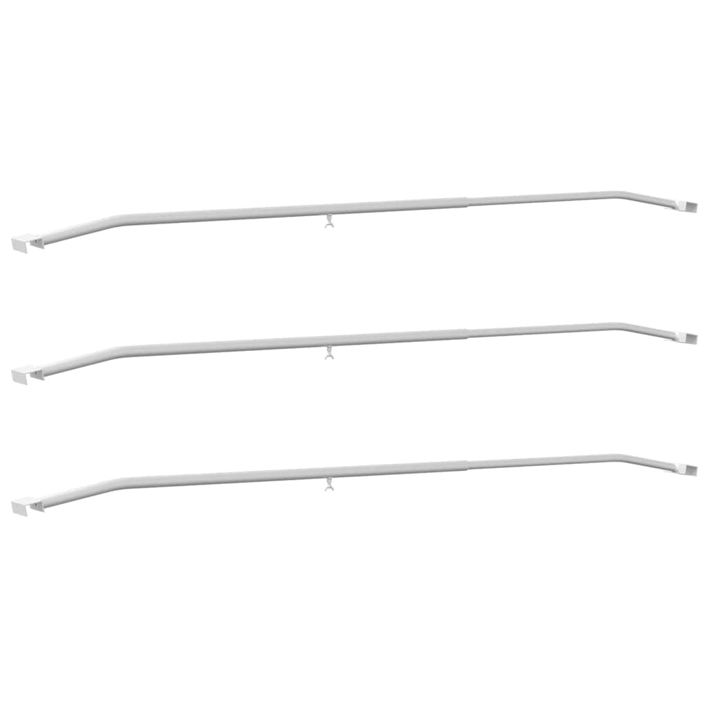 Zeildoekbevestiging voor aanhangwagens 3 st zilver 136-218 cm