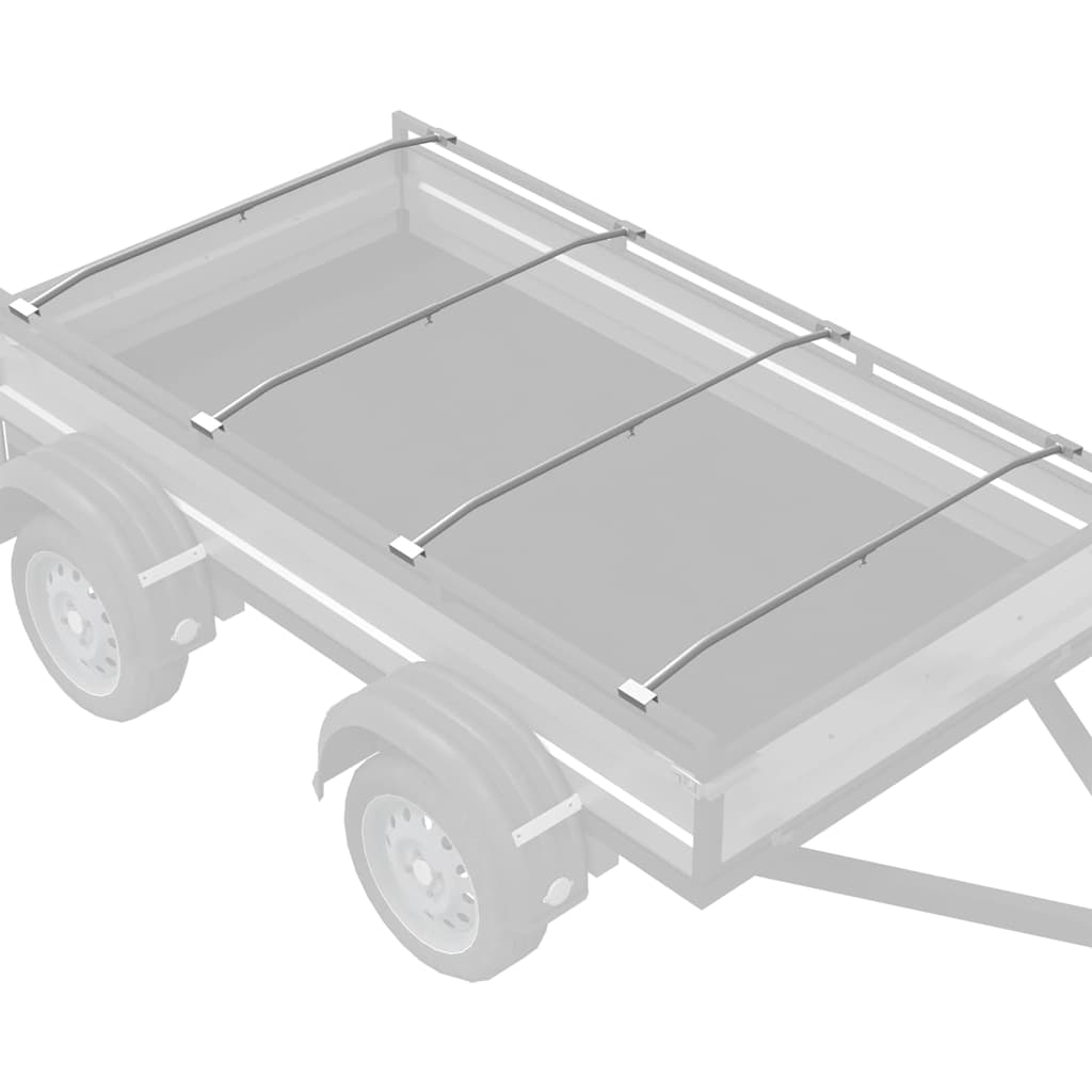 Zeildoekbevestiging voor aanhangwagens 4 st zilver 136-218 cm