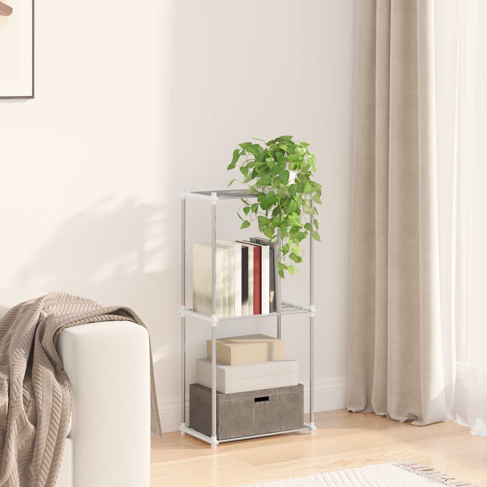 Buisvormige plank met opslag Wit 42,5 x 27 x 91,5 cm Aluminium is nu te koop bij PeponiXL, paradijselijk wonen!
