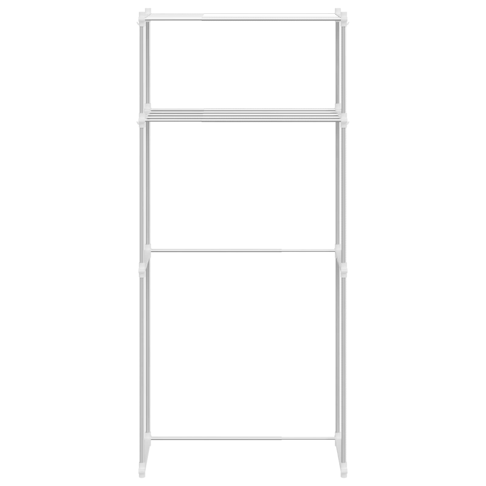 Wasmachineplank met opslag Wit 70 x 27 x 136 cm Aluminium is nu te koop bij PeponiXL, paradijselijk wonen!
