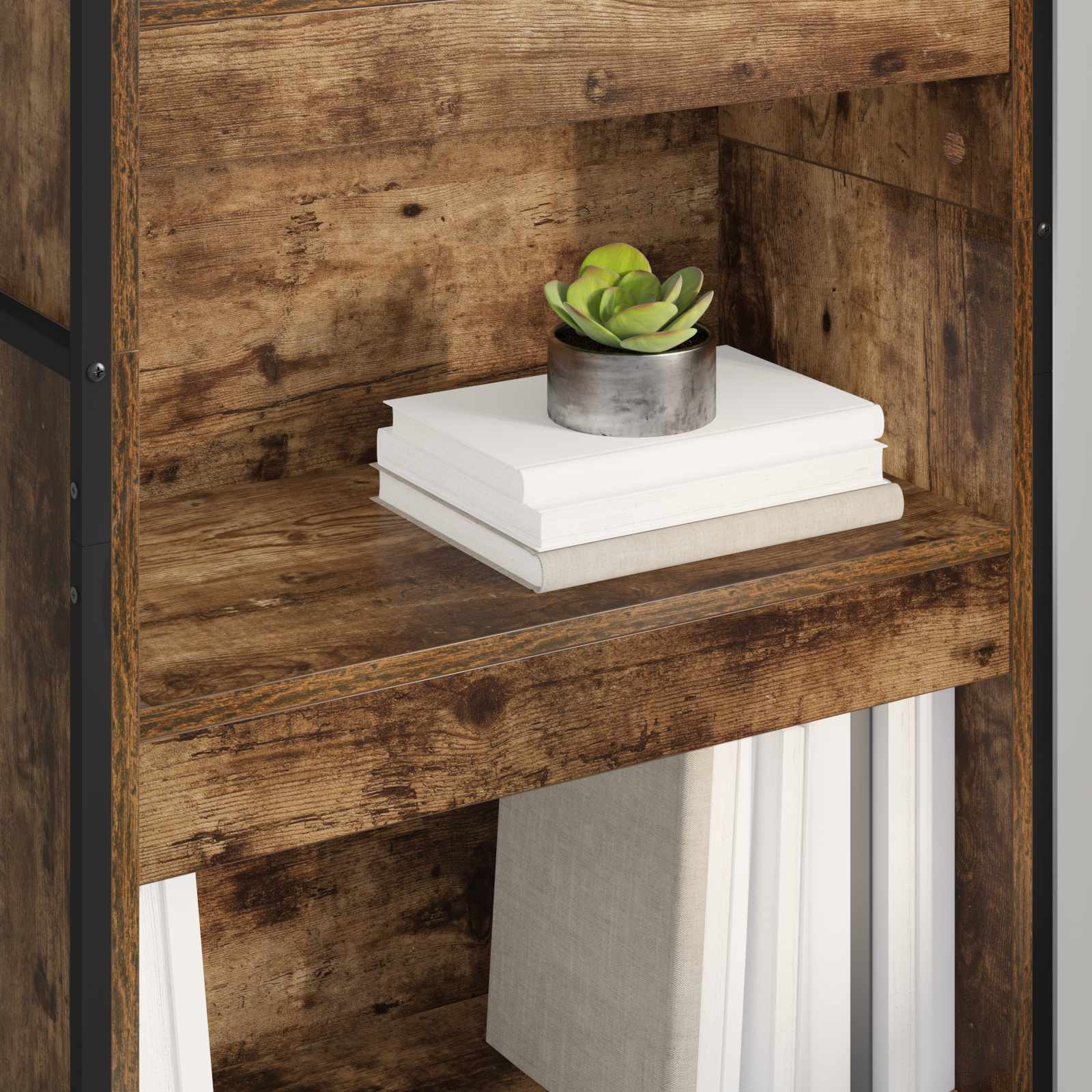 Boekenkast 2 pcs Rook Eik 80 x 30 x 155 cm Bewerkt hout is nu te koop bij PeponiXL, paradijselijk wonen!