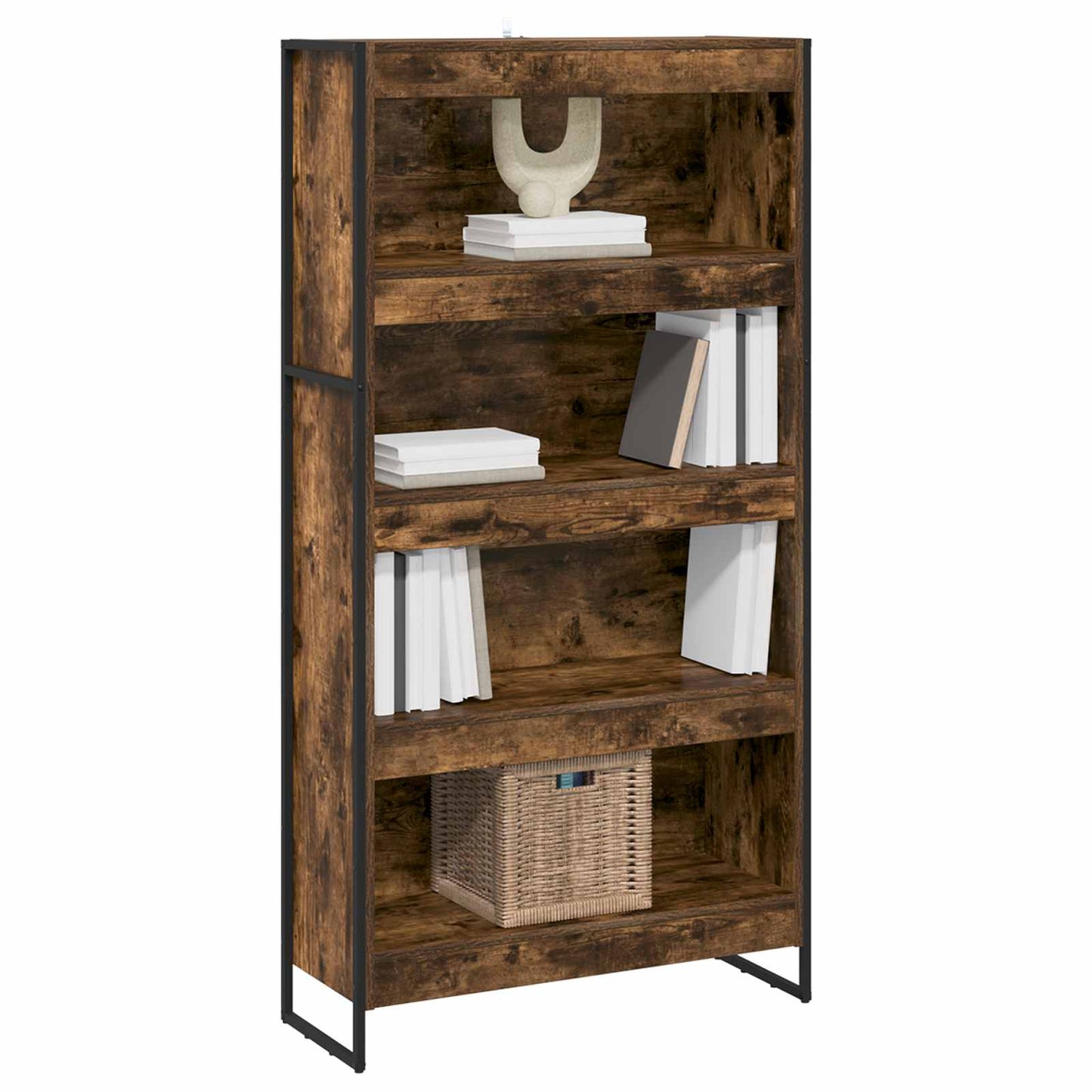 Boekenkast 2 pcs Rook Eik 80 x 30 x 155 cm Bewerkt hout is nu te koop bij PeponiXL, paradijselijk wonen!