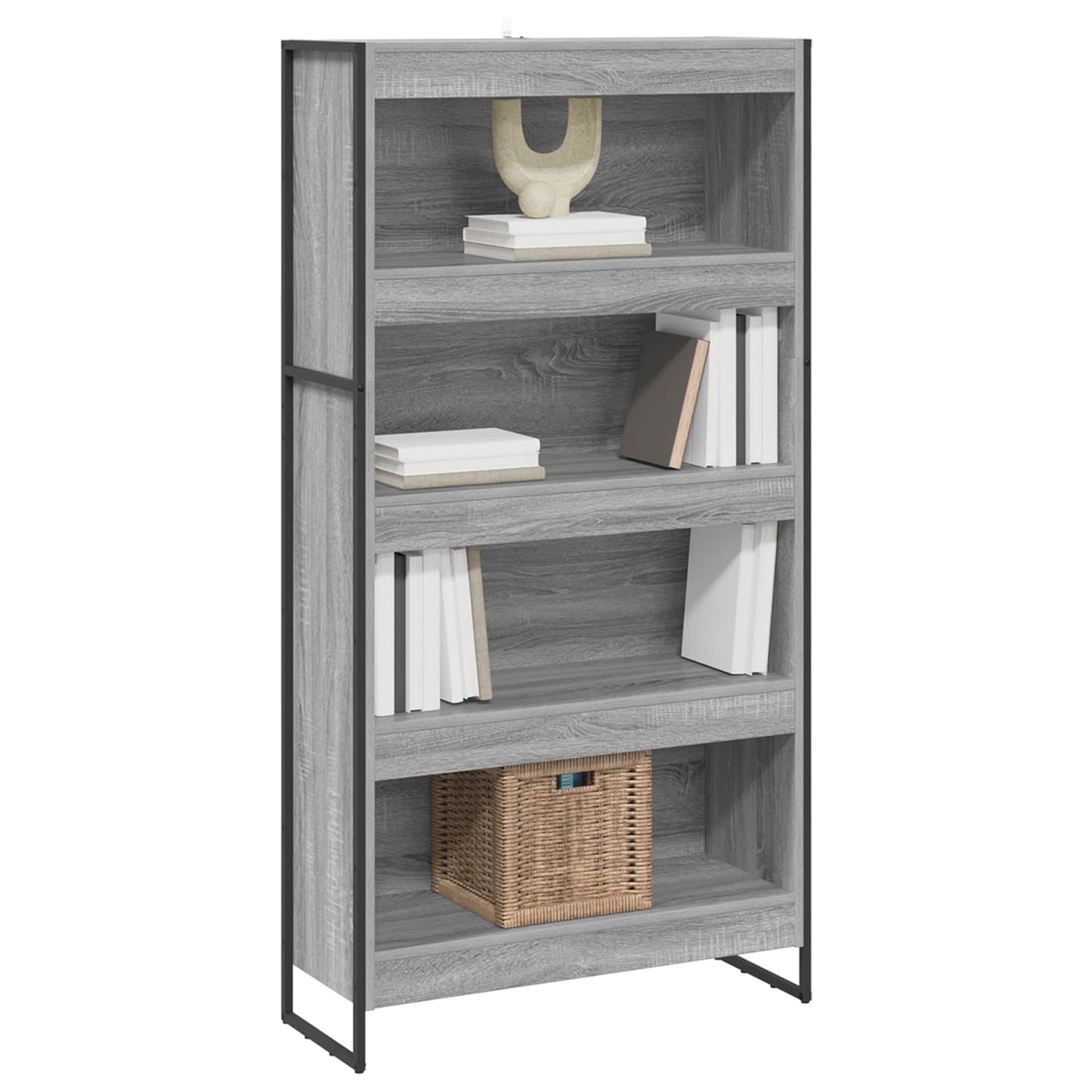Boekenkast 2 pcs Grijs Sonoma 80 x 30 x 155 cm Bewerkt hout is nu te koop bij PeponiXL, paradijselijk wonen!