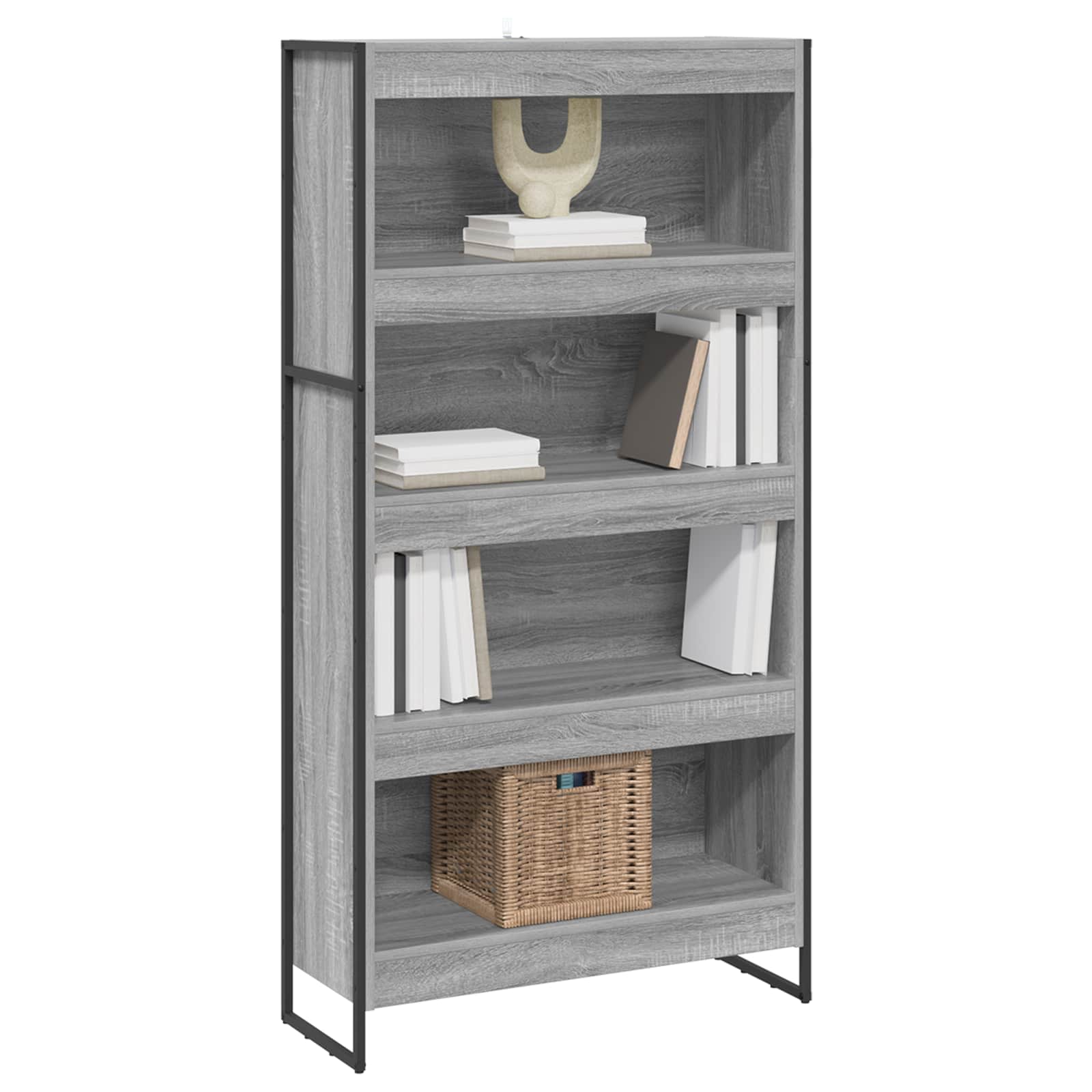 Boekenkast 2 pcs Grijs Sonoma 80 x 30 x 155 cm Bewerkt hout is nu te koop bij PeponiXL, paradijselijk wonen!