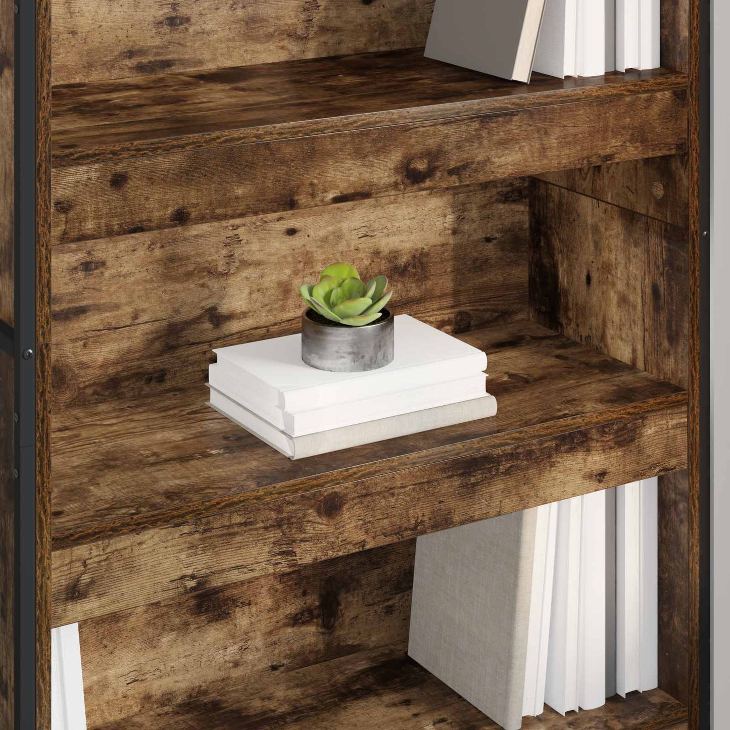 Boekenkast 2 pcs Rook Eik 80 x 30 x 155 cm Bewerkt hout is nu te koop bij PeponiXL, paradijselijk wonen!