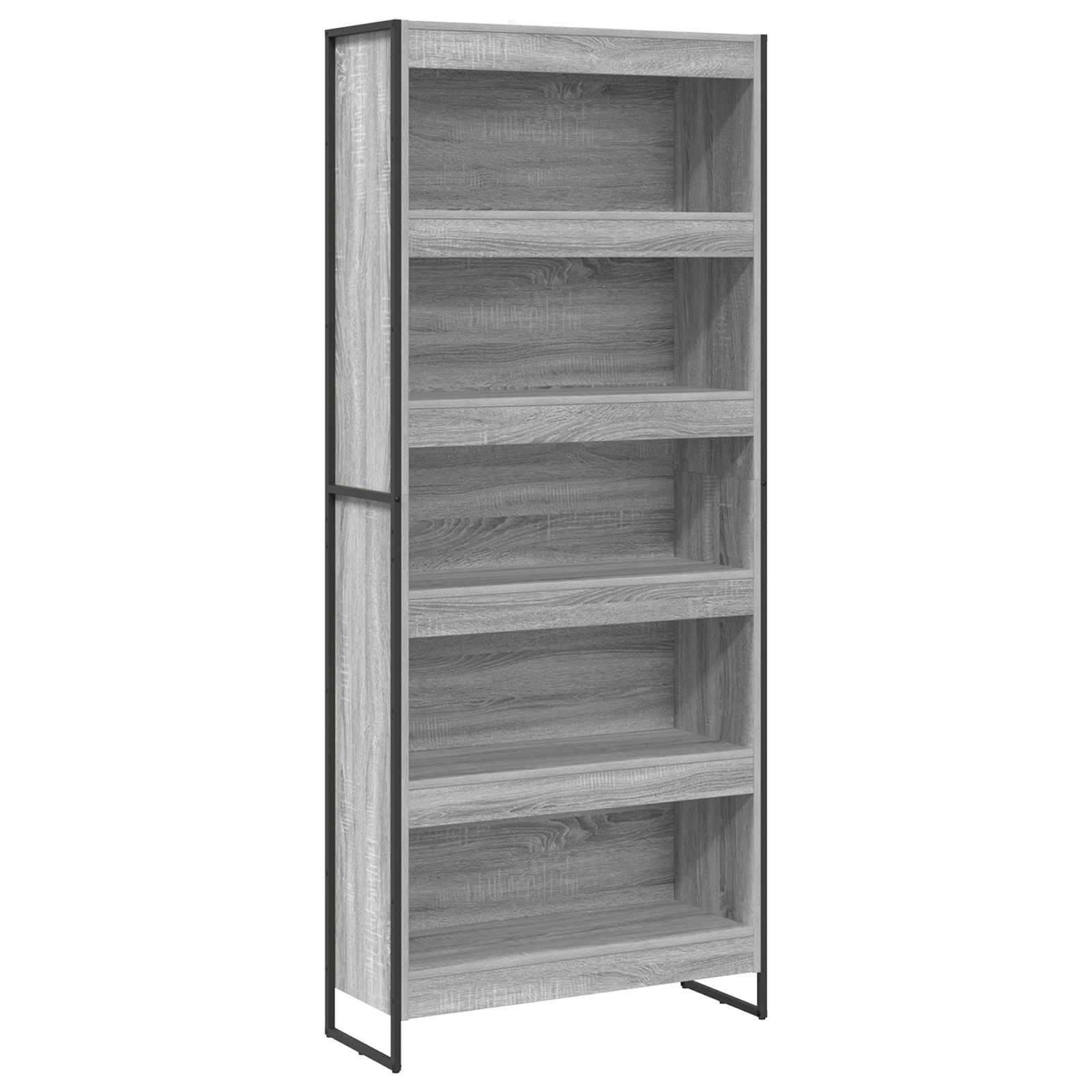 Boekenkast 2 pcs Grijs Sonoma 80 x 30 x 155 cm Bewerkt hout is nu te koop bij PeponiXL, paradijselijk wonen!