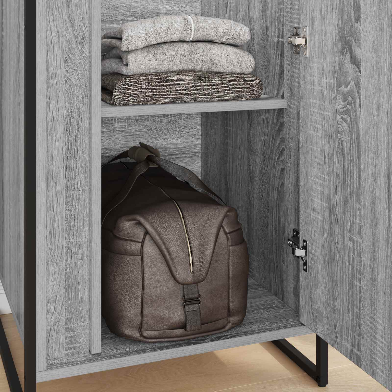 Warderobe 2 pcs Grijs Sonoma 50 x 50 x 200 cm Bewerkt hout is nu te koop bij PeponiXL, paradijselijk wonen!