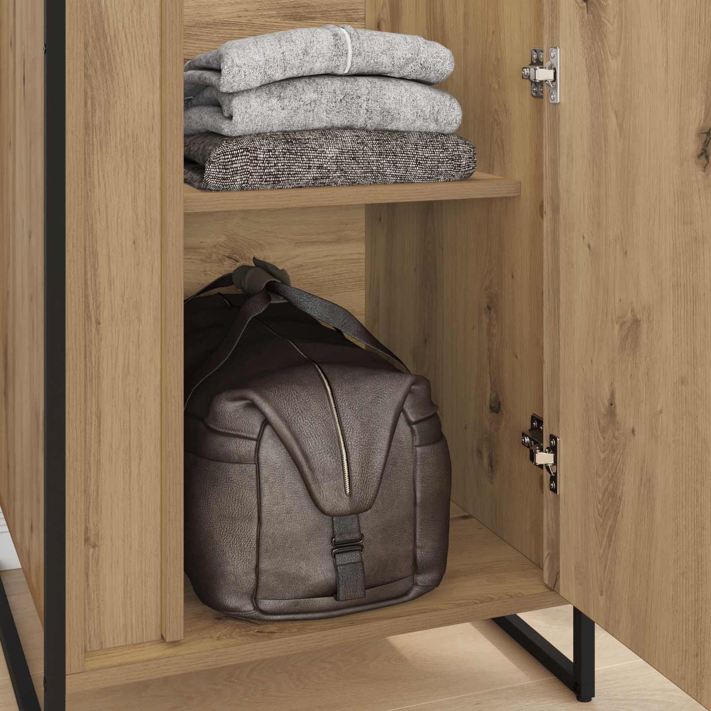 Warderobe met opslag 2 pcs Ambachtelijk eiken 50 x 50 x 200 cm is nu te koop bij PeponiXL, paradijselijk wonen!