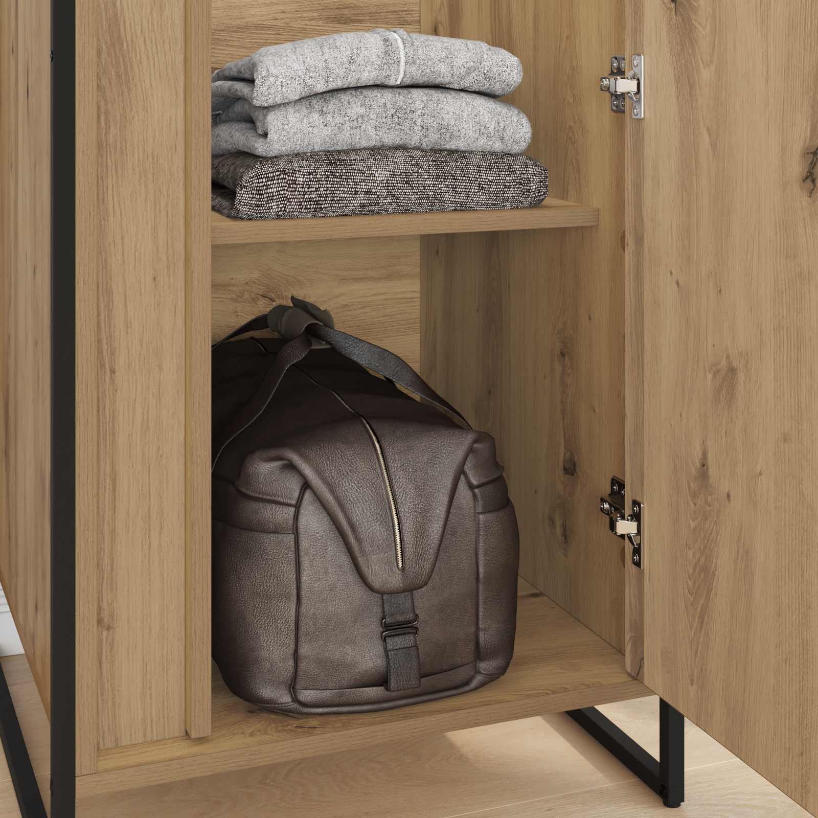 Warderobe met opslag 2 pcs Ambachtelijk eiken 50 x 50 x 200 cm is nu te koop bij PeponiXL, paradijselijk wonen!