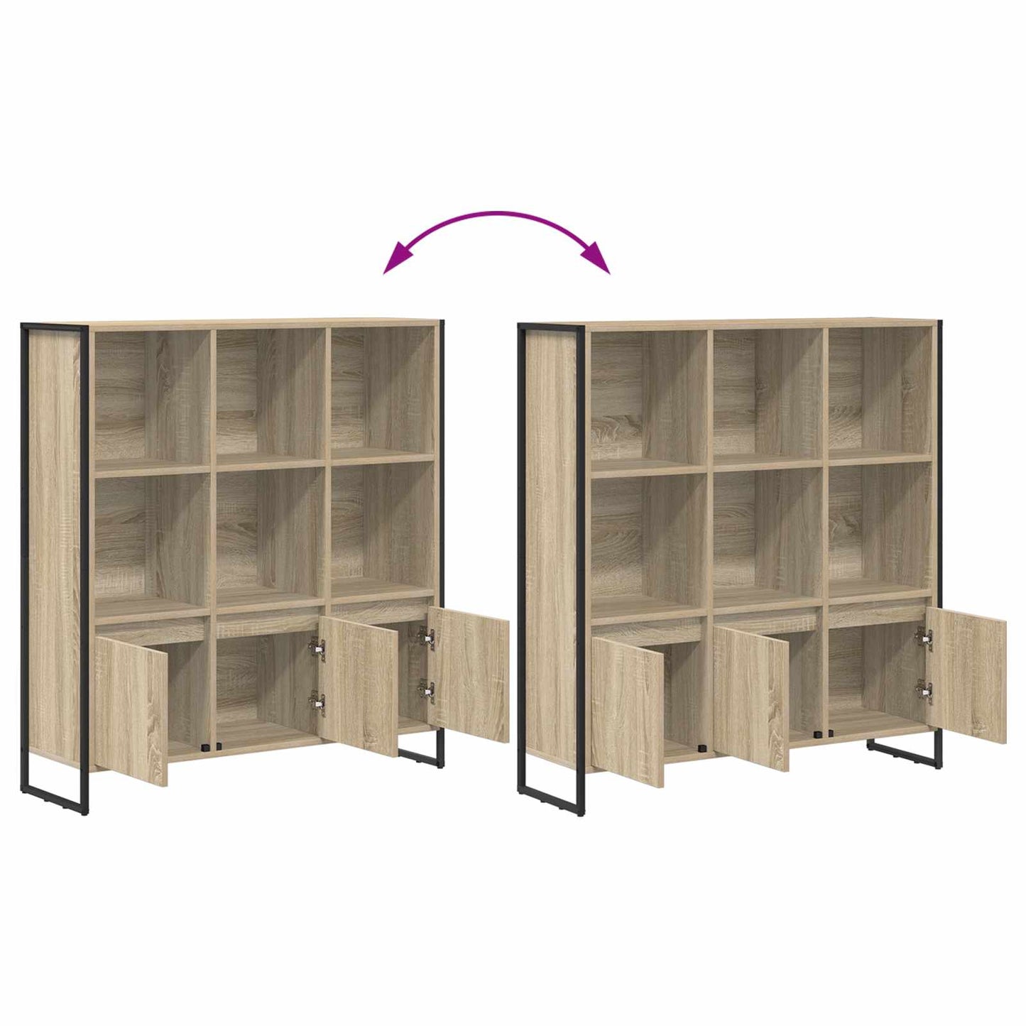Boekenkast 2 pcs Sonoma 99,5 x 30 x 108,5 cm Bewerkt hout is nu te koop bij PeponiXL, paradijselijk wonen!