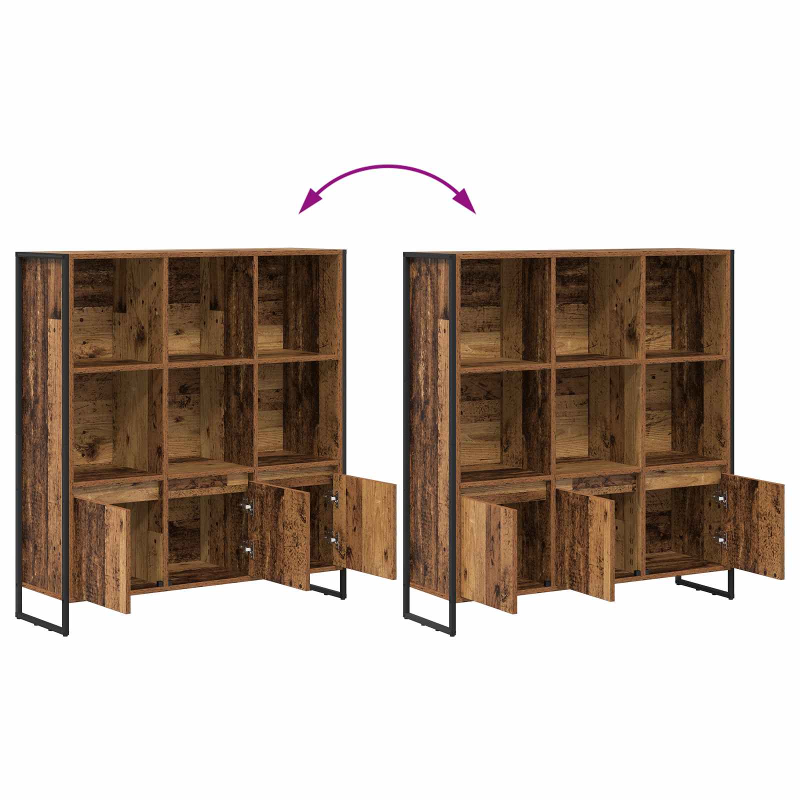 Boekenkast 2 pcs Oud Hout 99,5 x 30 x 108,5 cm Bewerkt hout is nu te koop bij PeponiXL, paradijselijk wonen!