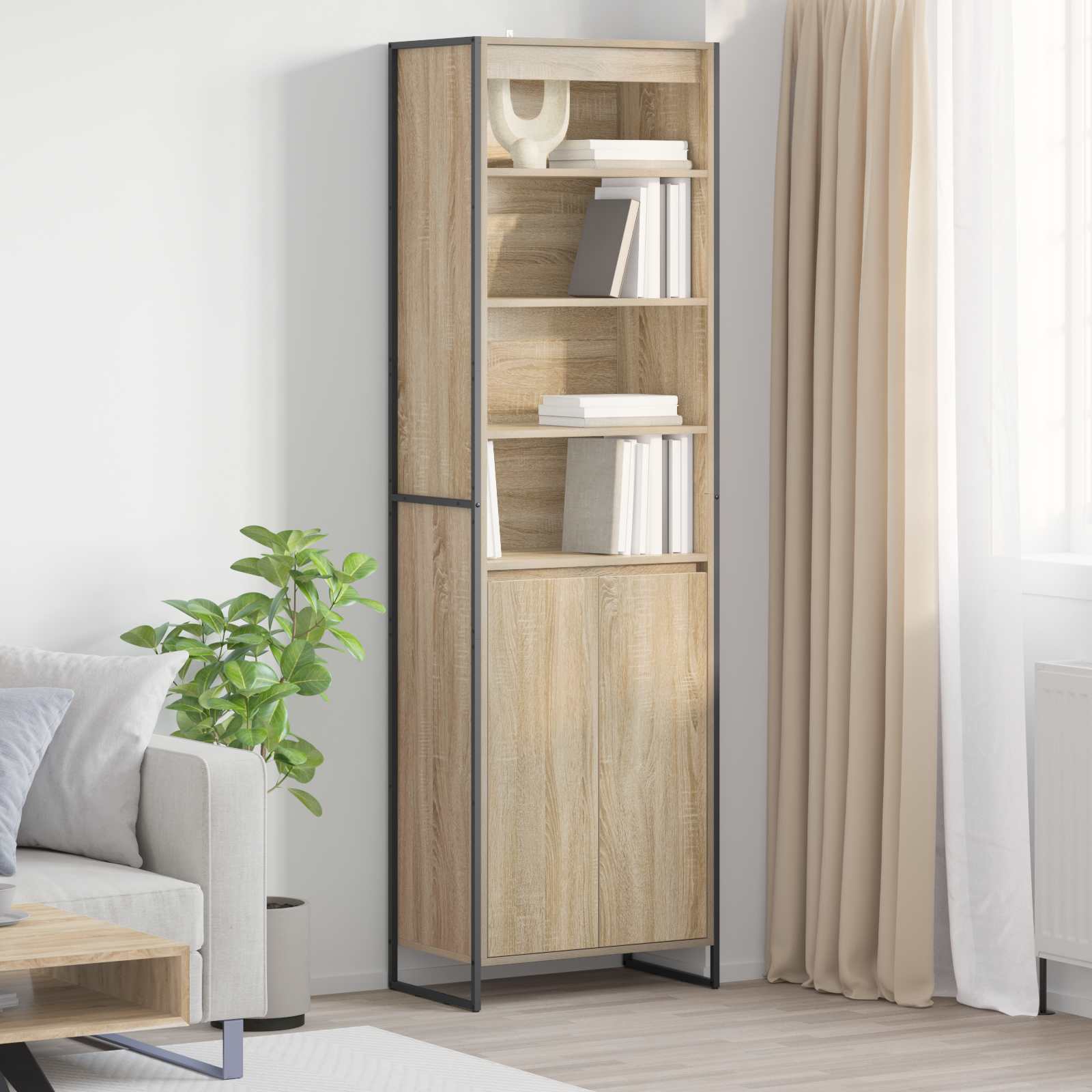 Hoge Kasten Sonoma 60 x 36 x 200 cm Bewerkt hout is nu te koop bij PeponiXL, paradijselijk wonen!