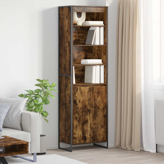 Hoge Kasten Rook Eik 60 x 36 x 200 cm Bewerkt hout is nu te koop bij PeponiXL, paradijselijk wonen!
