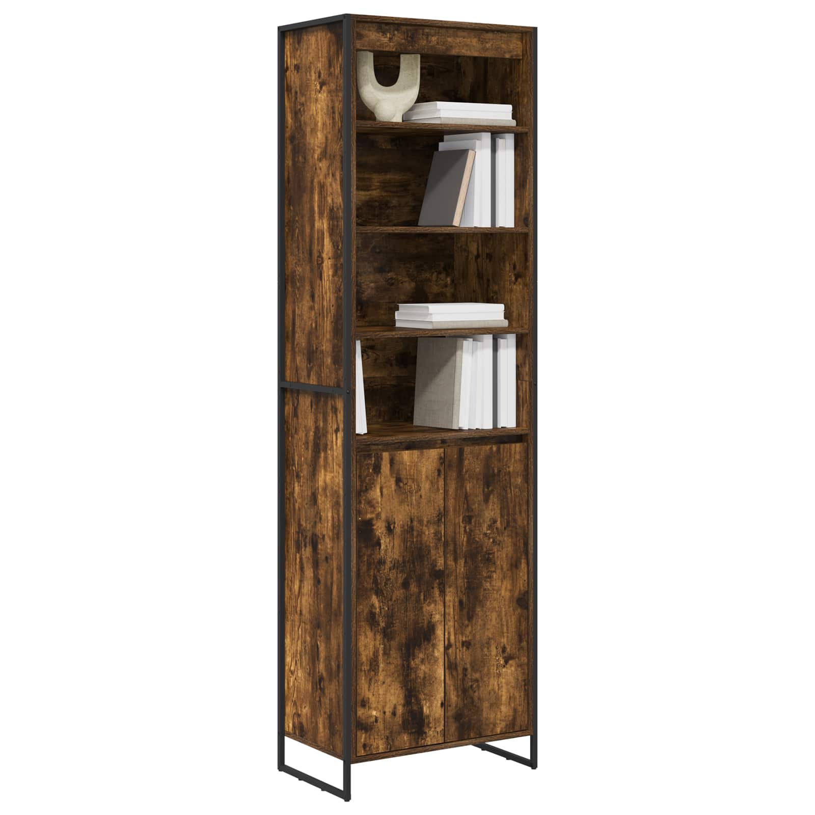 Hoge Kasten Rook Eik 60 x 36 x 200 cm Bewerkt hout is nu te koop bij PeponiXL, paradijselijk wonen!