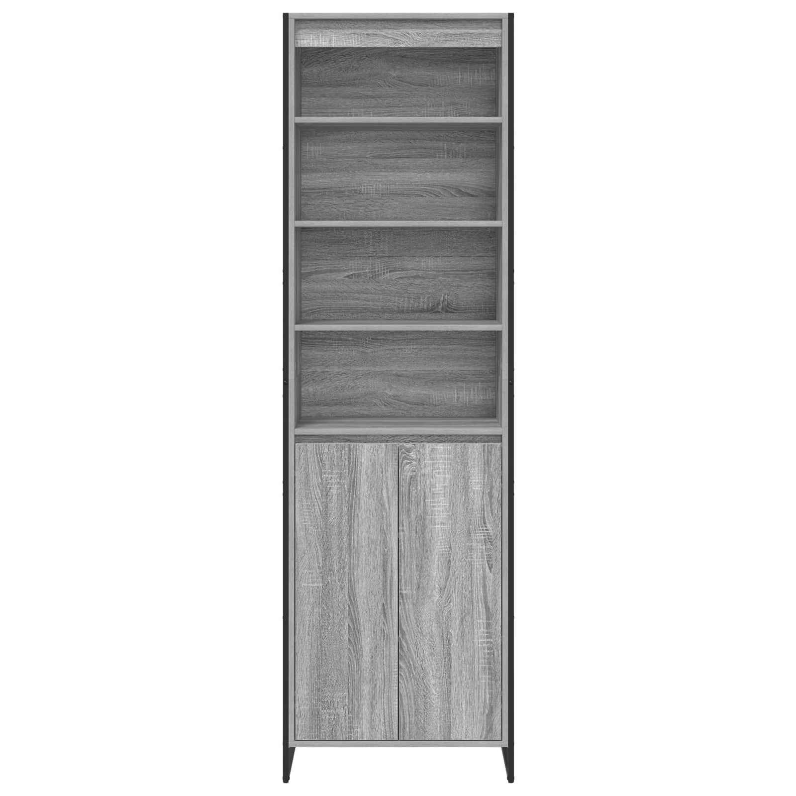 Hoge Kasten Grijs Sonoma 60 x 36 x 200 cm Bewerkt hout is nu te koop bij PeponiXL, paradijselijk wonen!