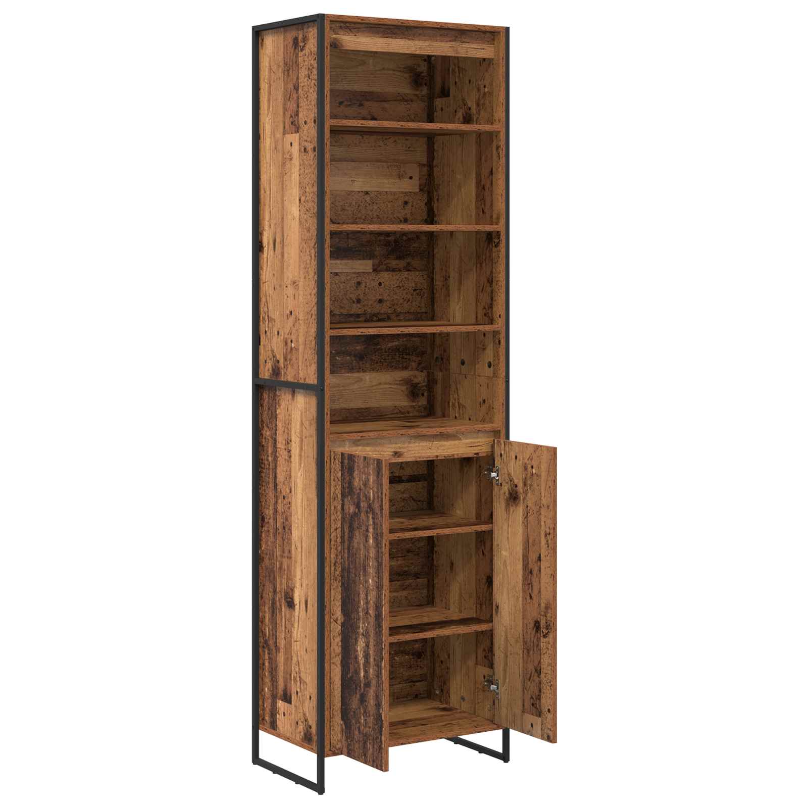 Hoge Kasten Oud Hout 60 x 36 x 200 cm Bewerkt hout is nu te koop bij PeponiXL, paradijselijk wonen!