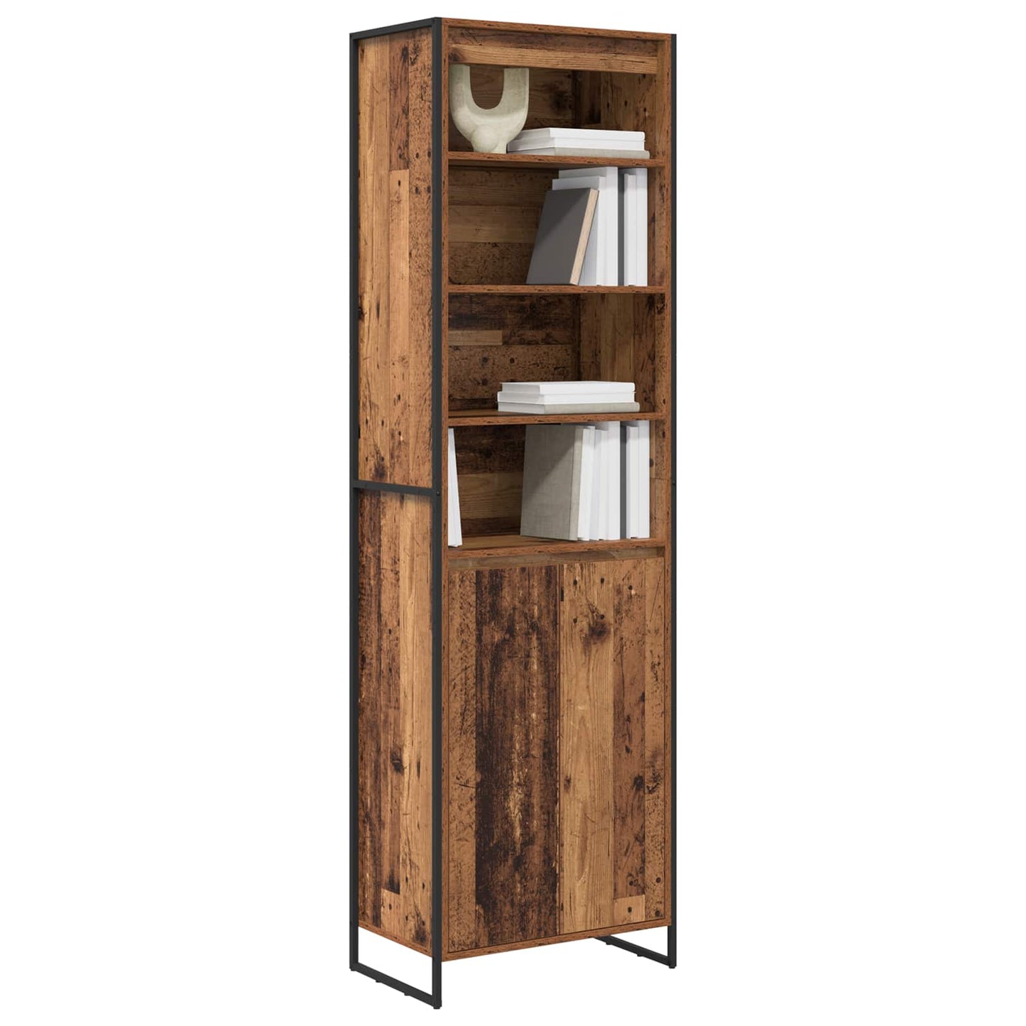 Hoge Kasten Oud Hout 60 x 36 x 200 cm Bewerkt hout is nu te koop bij PeponiXL, paradijselijk wonen!