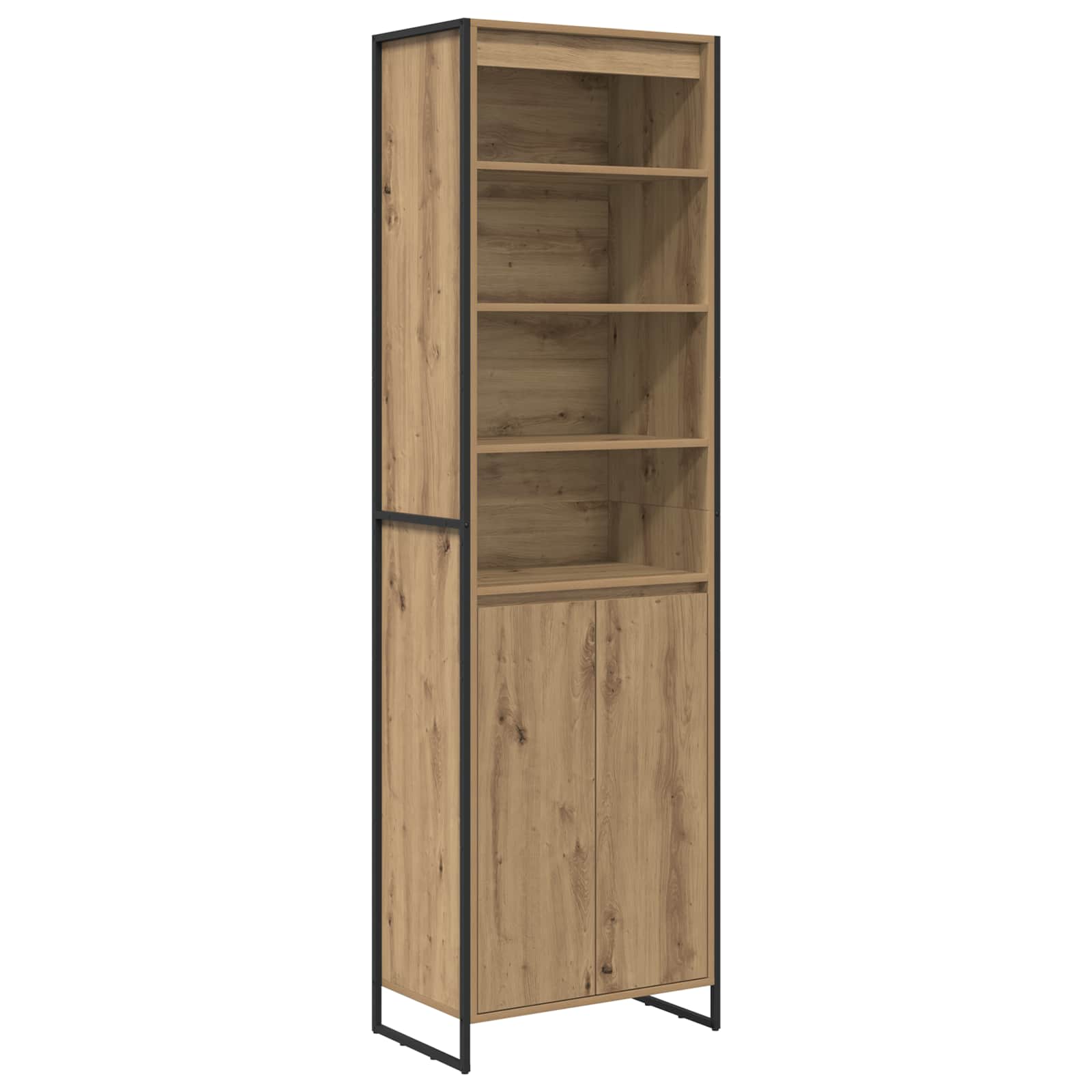 Hoge Kasten Ambachtelijk eiken 60 x 36 x 200 cm Bewerkt hout is nu te koop bij PeponiXL, paradijselijk wonen!