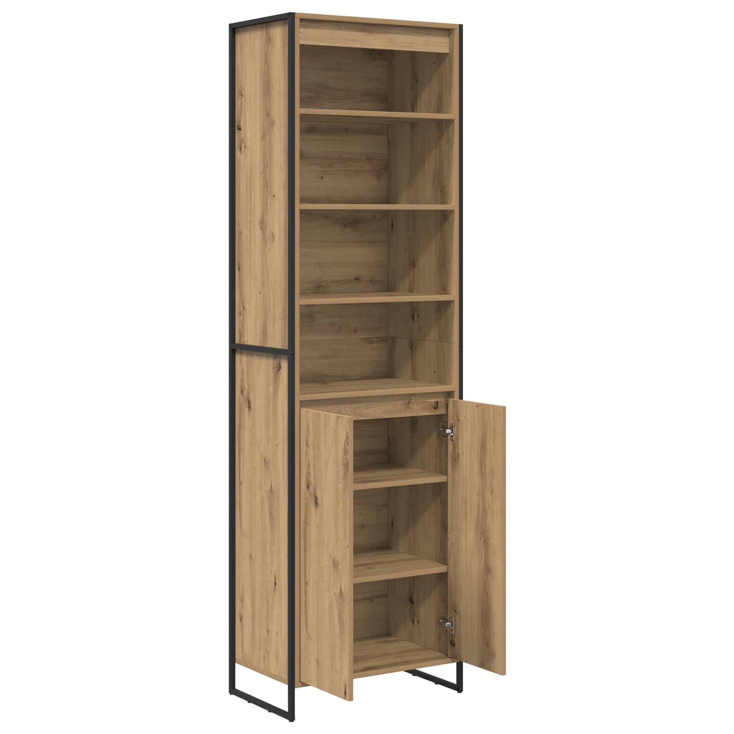 Hoge Kasten Ambachtelijk eiken 60 x 36 x 200 cm Bewerkt hout is nu te koop bij PeponiXL, paradijselijk wonen!
