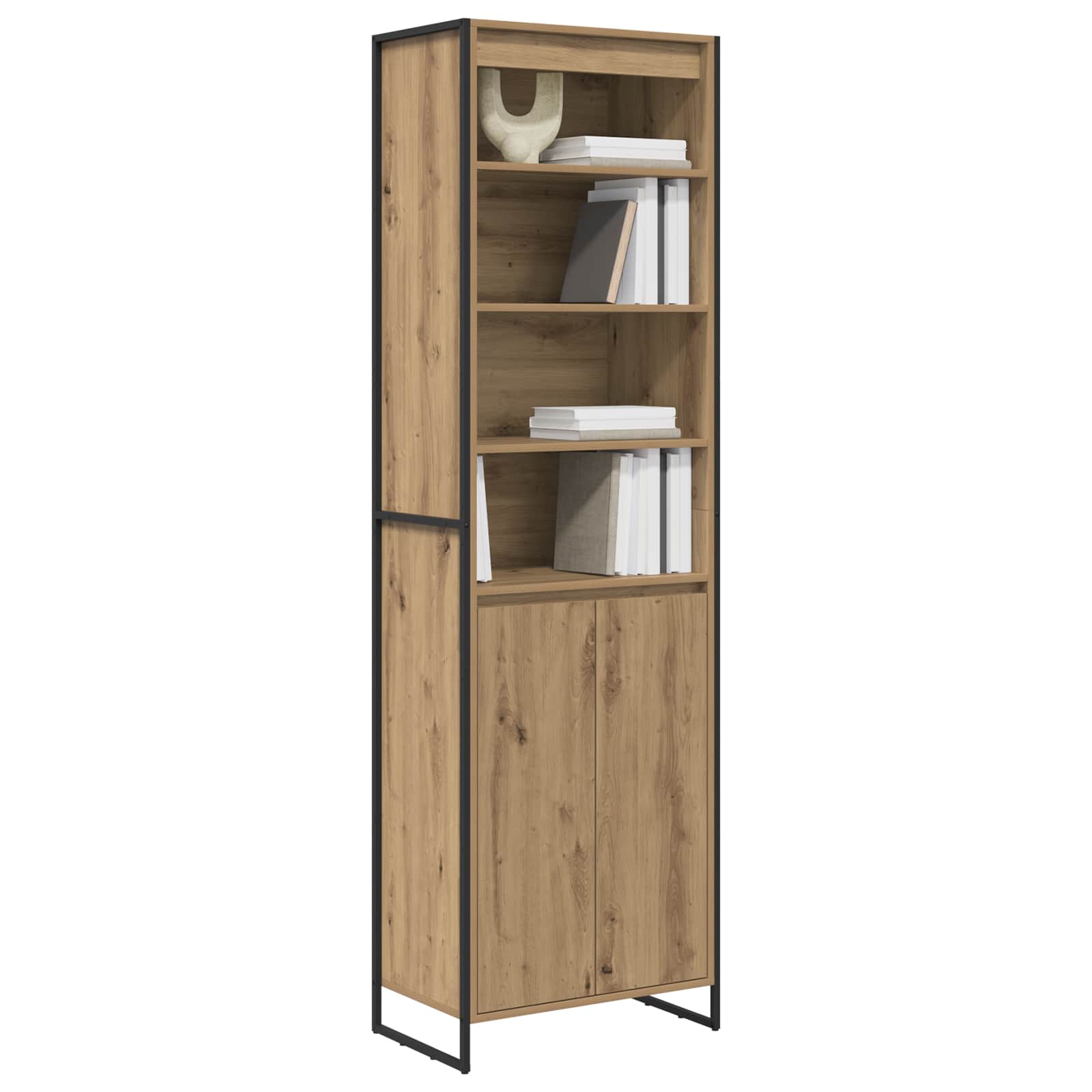 Hoge Kasten Ambachtelijk eiken 60 x 36 x 200 cm Bewerkt hout is nu te koop bij PeponiXL, paradijselijk wonen!