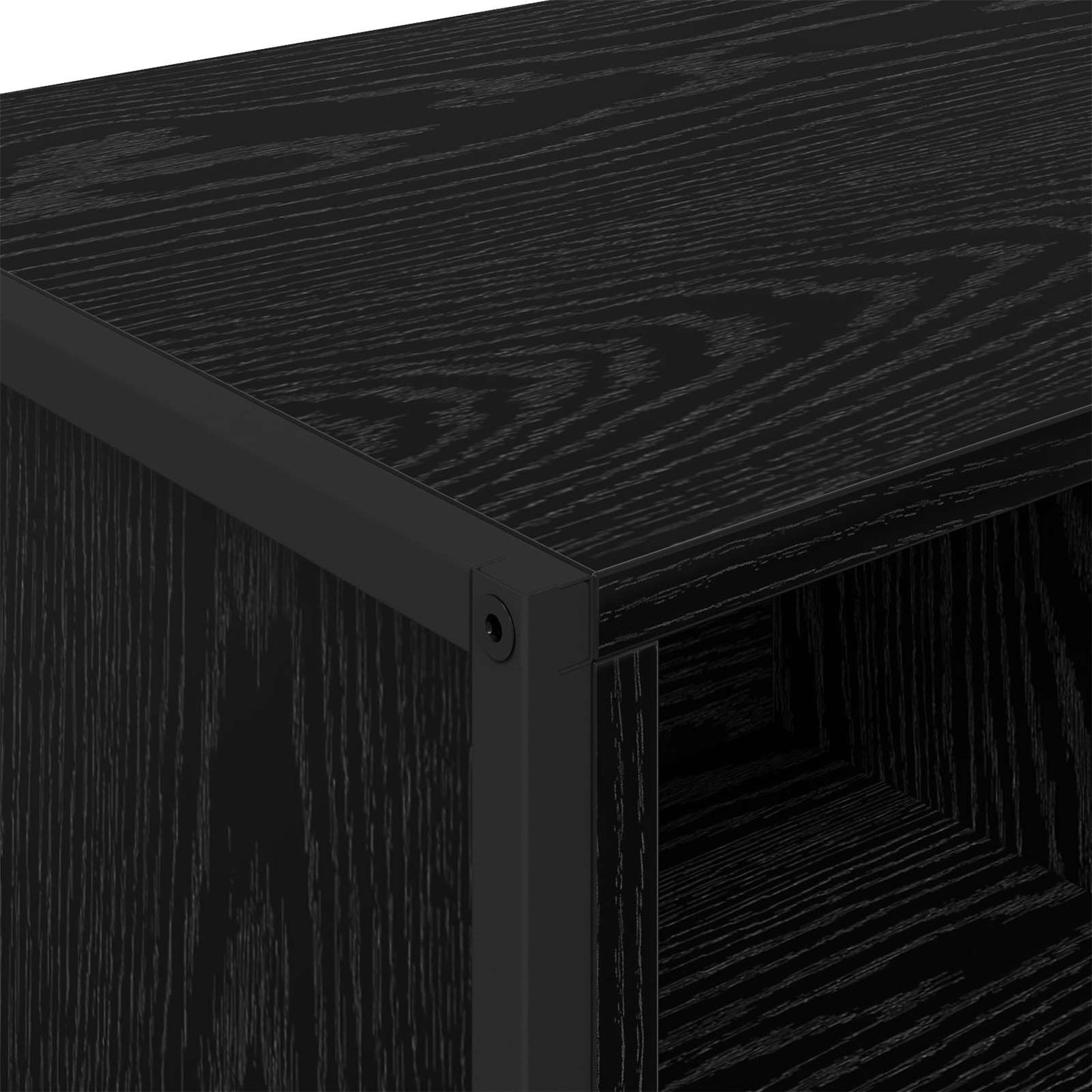 Dressoir 2 pcs Zwart Eiken 81 x 36 x 150.5 cm Bewerkt hout is nu te koop bij PeponiXL, paradijselijk wonen!