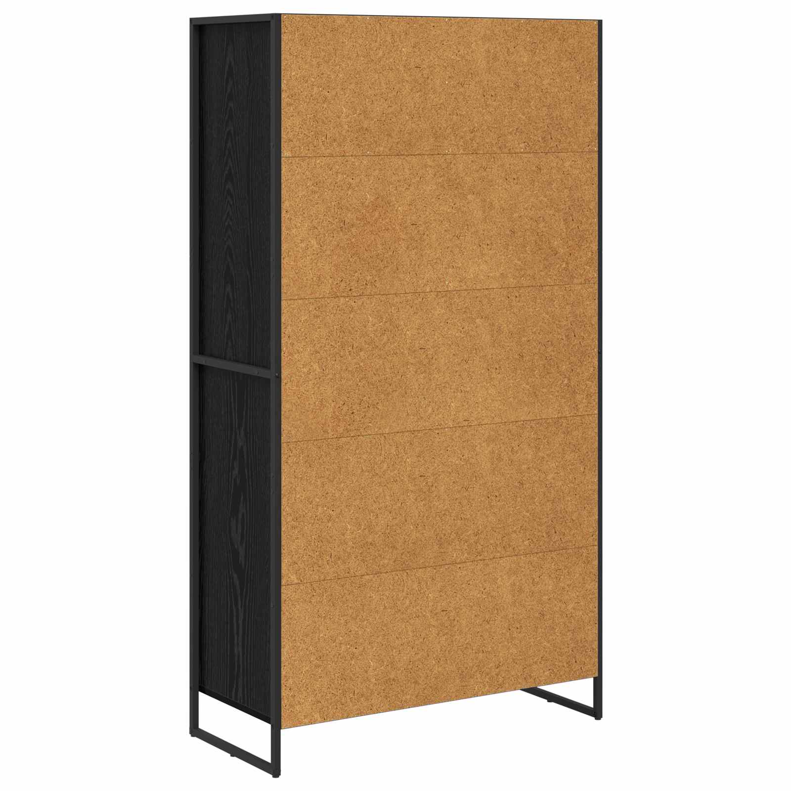 Dressoir 2 pcs Zwart Eiken 81 x 36 x 150.5 cm Bewerkt hout is nu te koop bij PeponiXL, paradijselijk wonen!