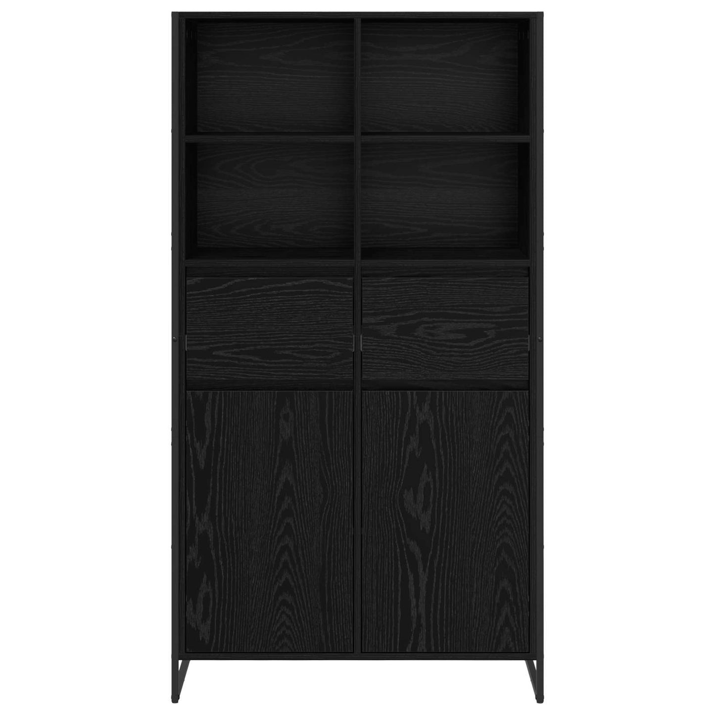 Dressoir 2 pcs Zwart Eiken 81 x 36 x 150.5 cm Bewerkt hout is nu te koop bij PeponiXL, paradijselijk wonen!