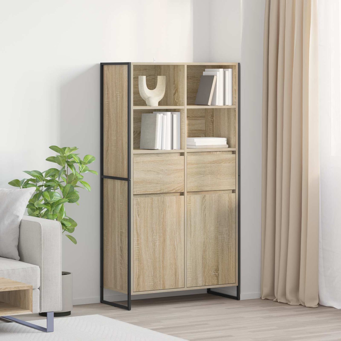 Dressoir met lade 2 pcs Sonoma 81 x 36 x 150.5 cm Bewerkt hout is nu te koop bij PeponiXL, paradijselijk wonen!