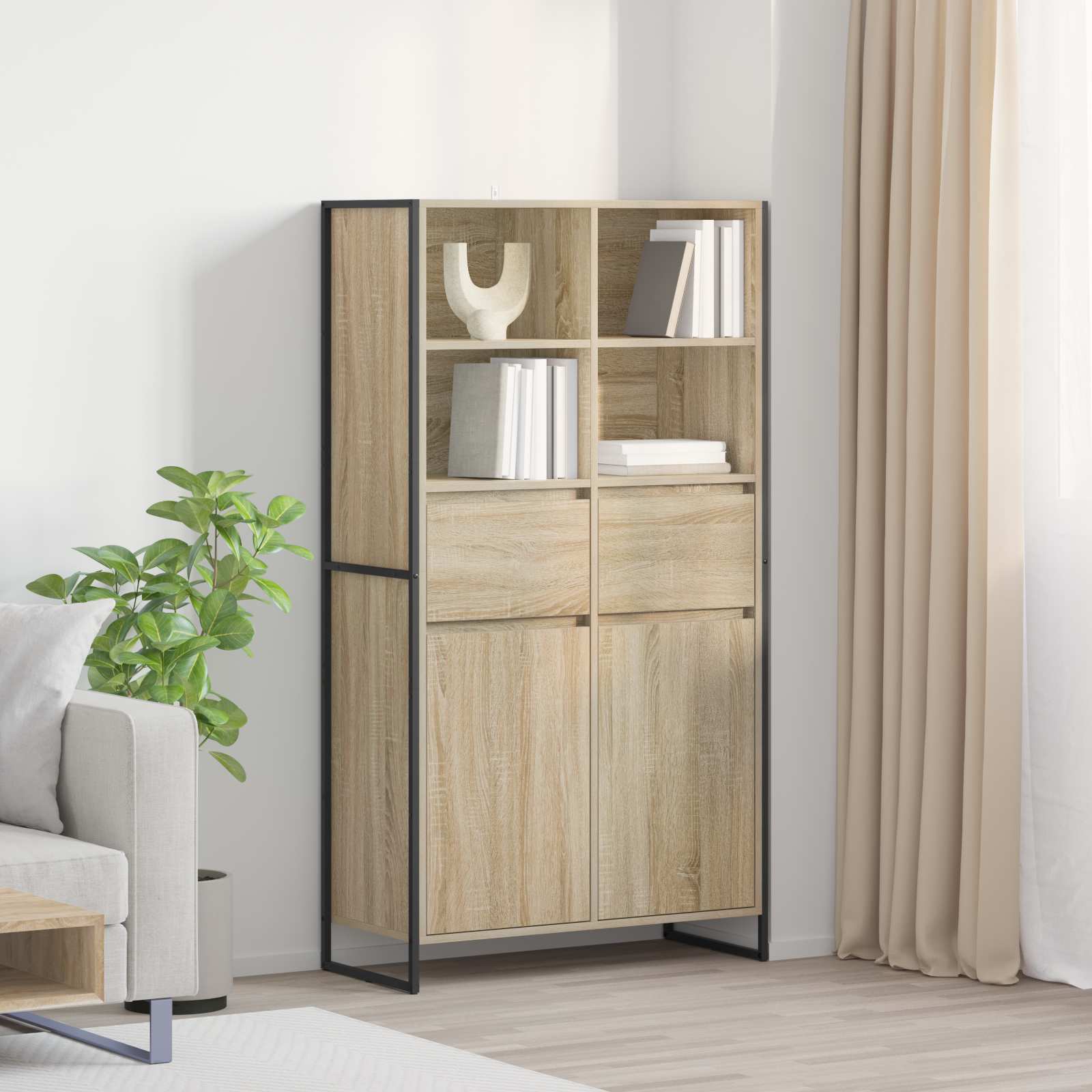 Dressoir met lade 2 pcs Sonoma 81 x 36 x 150.5 cm Bewerkt hout is nu te koop bij PeponiXL, paradijselijk wonen!