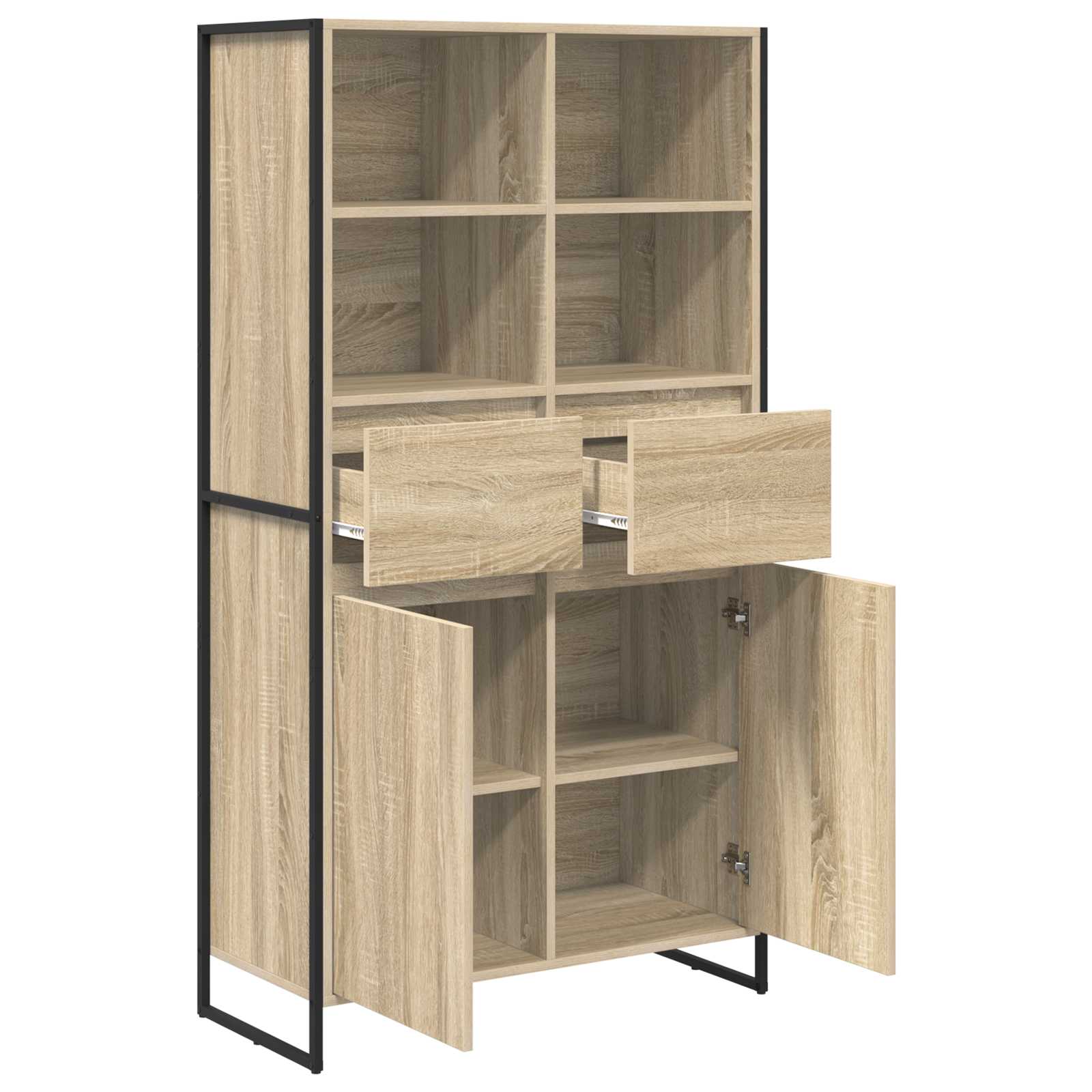 Dressoir met lade 2 pcs Sonoma 81 x 36 x 150.5 cm Bewerkt hout is nu te koop bij PeponiXL, paradijselijk wonen!