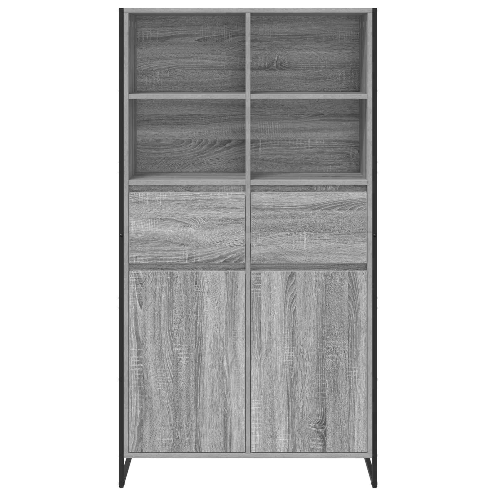 Dressoir 2 pcs Grijs Sonoma 81 x 36 x 150.5 cm Bewerkt hout is nu te koop bij PeponiXL, paradijselijk wonen!