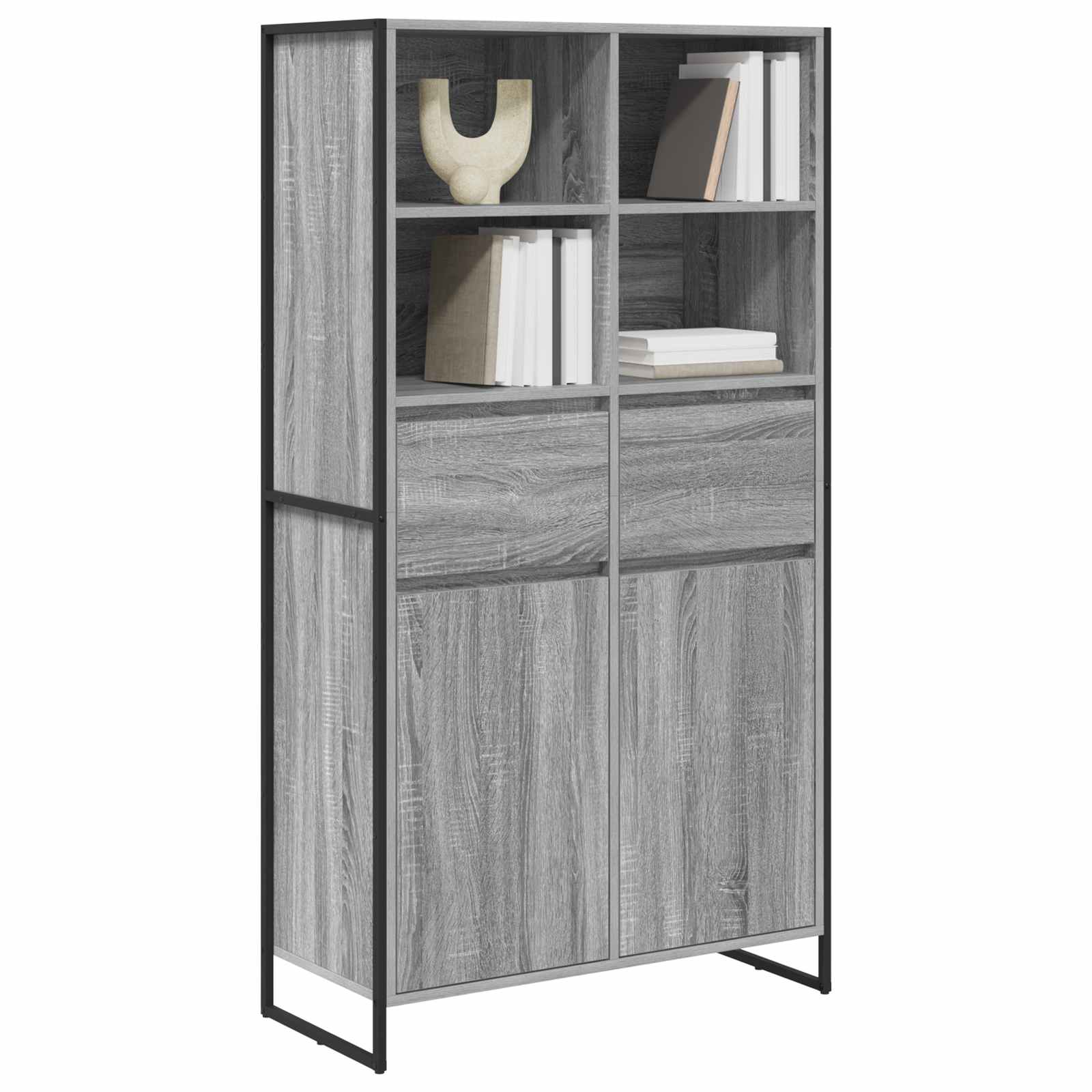 Dressoir 2 pcs Grijs Sonoma 81 x 36 x 150.5 cm Bewerkt hout is nu te koop bij PeponiXL, paradijselijk wonen!