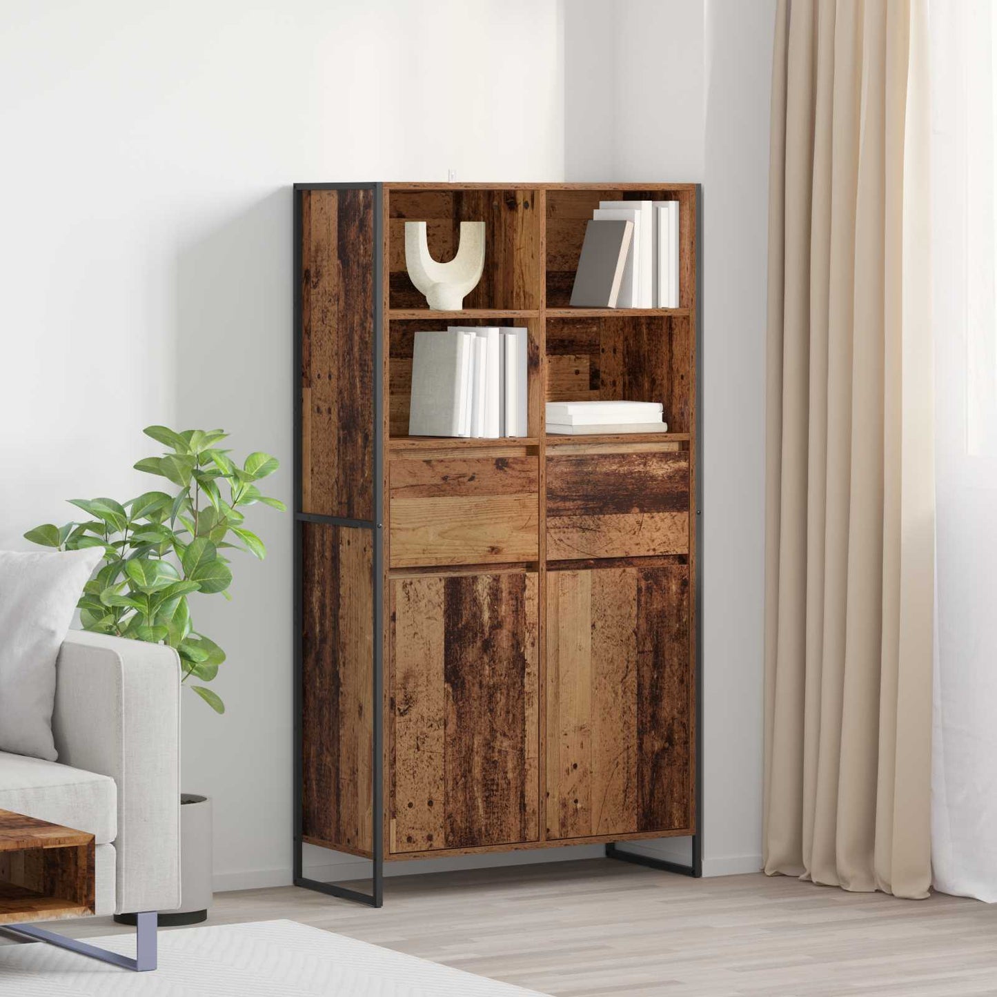 Dressoir 2 pcs Oud Hout 81 x 36 x 150.5 cm Bewerkt hout is nu te koop bij PeponiXL, paradijselijk wonen!