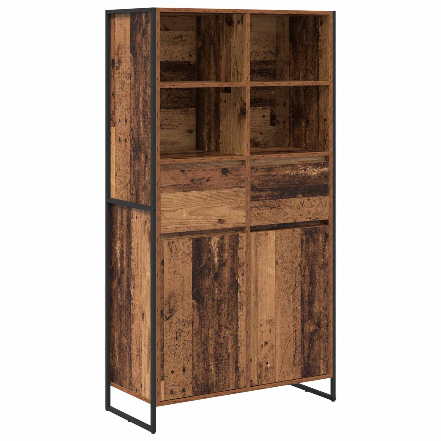 Dressoir 2 pcs Oud Hout 81 x 36 x 150.5 cm Bewerkt hout is nu te koop bij PeponiXL, paradijselijk wonen!