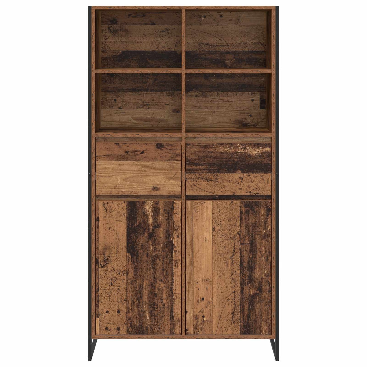 Dressoir 2 pcs Oud Hout 81 x 36 x 150.5 cm Bewerkt hout is nu te koop bij PeponiXL, paradijselijk wonen!