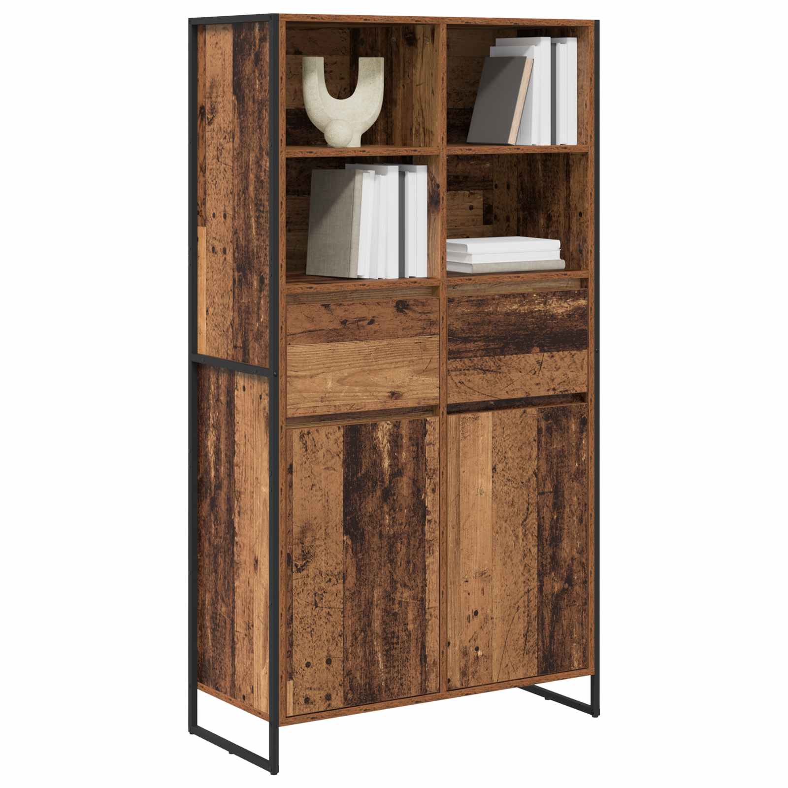 Dressoir 2 pcs Oud Hout 81 x 36 x 150.5 cm Bewerkt hout is nu te koop bij PeponiXL, paradijselijk wonen!